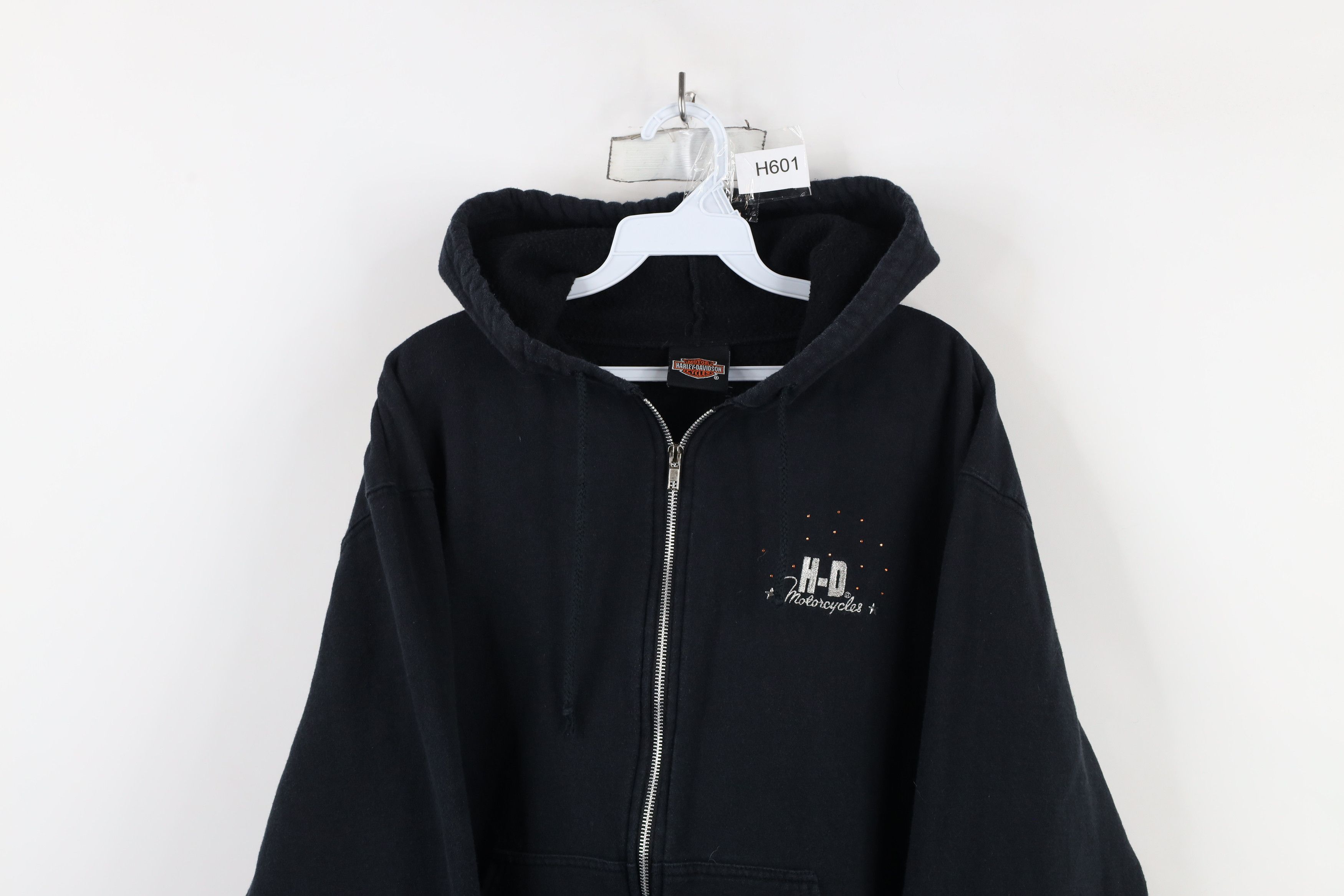 Harley Davidson × Vintage Vintage Y2K Harley Davidson Sequin Star Full Zip Hoodie Size XL / US 12-14 / IT 48-50 - 2 Thumbnail