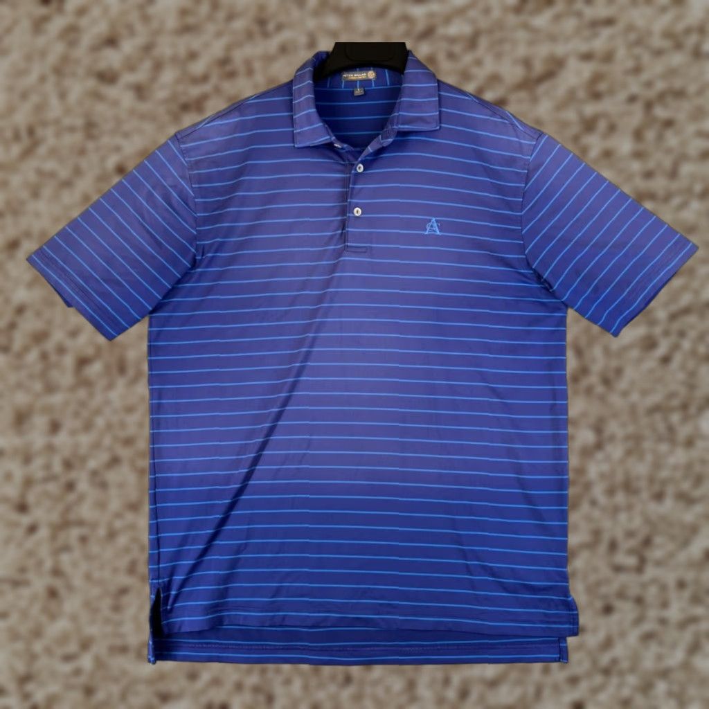 Peter Millar Peter Millar Polo Shirt Mens Large Blue Stripe Golf Summer Comfort Outdoor Wear Size US L / EU 52-54 / 3 - 1 Thumbnail