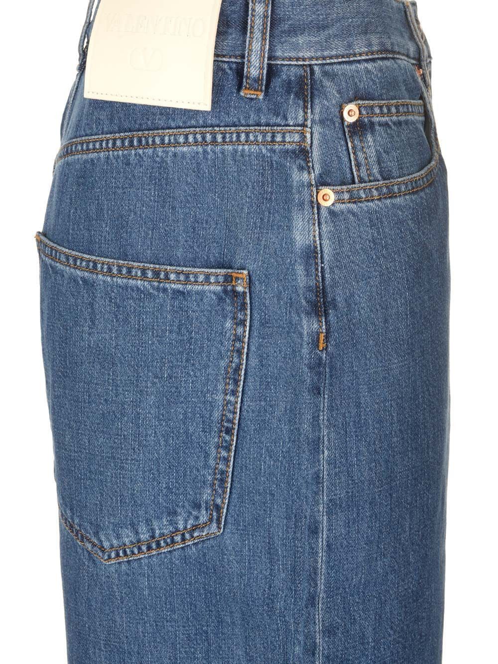 Valentino o1s22i1n0924 Baggy Cotton Lyocell Jeans in Blue Size 25" / US 0 / IT 36 - 4 Thumbnail
