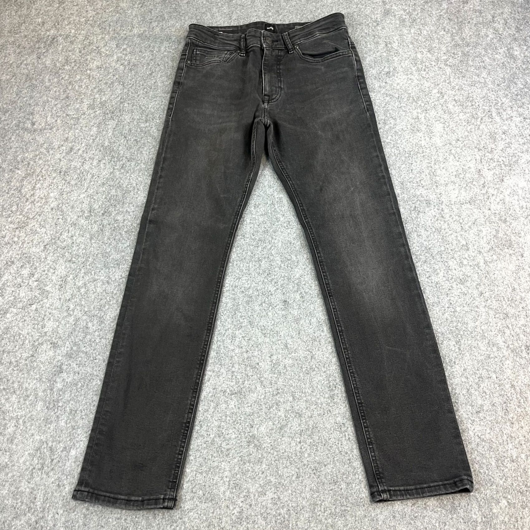 Hugo Boss HUGO BOSS Jeans Slim Delaware 28/30 Dark Wash Grey Stretch Denim Men Jeans Slim 5-Pocket Logo Waist 28in Inside Leg 30in Size US 28 / EU 44 - 2 Thumbnail