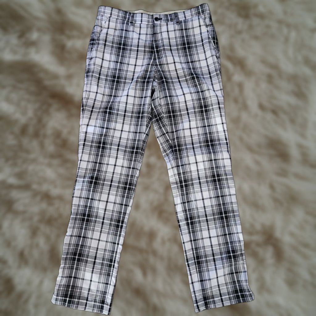 Vintage Vuga Golf Pants Plaid Mens 34x32 Performance Straight Leg Black Gray White Regular Inseam 32 Reflective Breathable Lightweight Stretch Pants Mens Golf Size US 34 / EU 50 - 1 Thumbnail