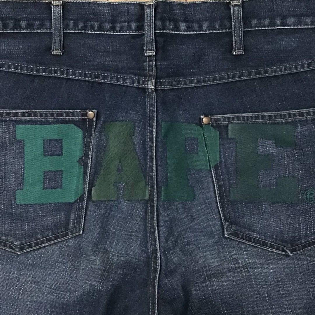 Bape × Nigo 🔥Shibuya limited🔥 BAPE LOGO denim shorts APE NIGO ★size M Size US 32 / EU 48 - 2 Thumbnail
