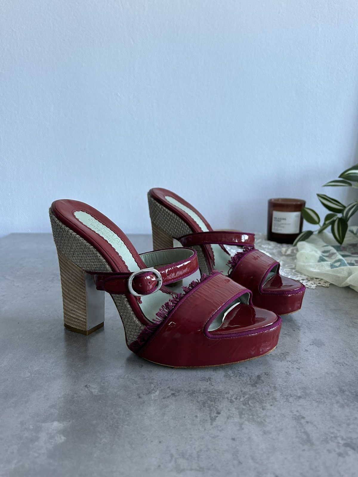 Max Mara × Sportmax SportMax Cherry Red Platform Max Mara Luxury Heels Designer Size US 7 / IT 37 - 1 Thumbnail