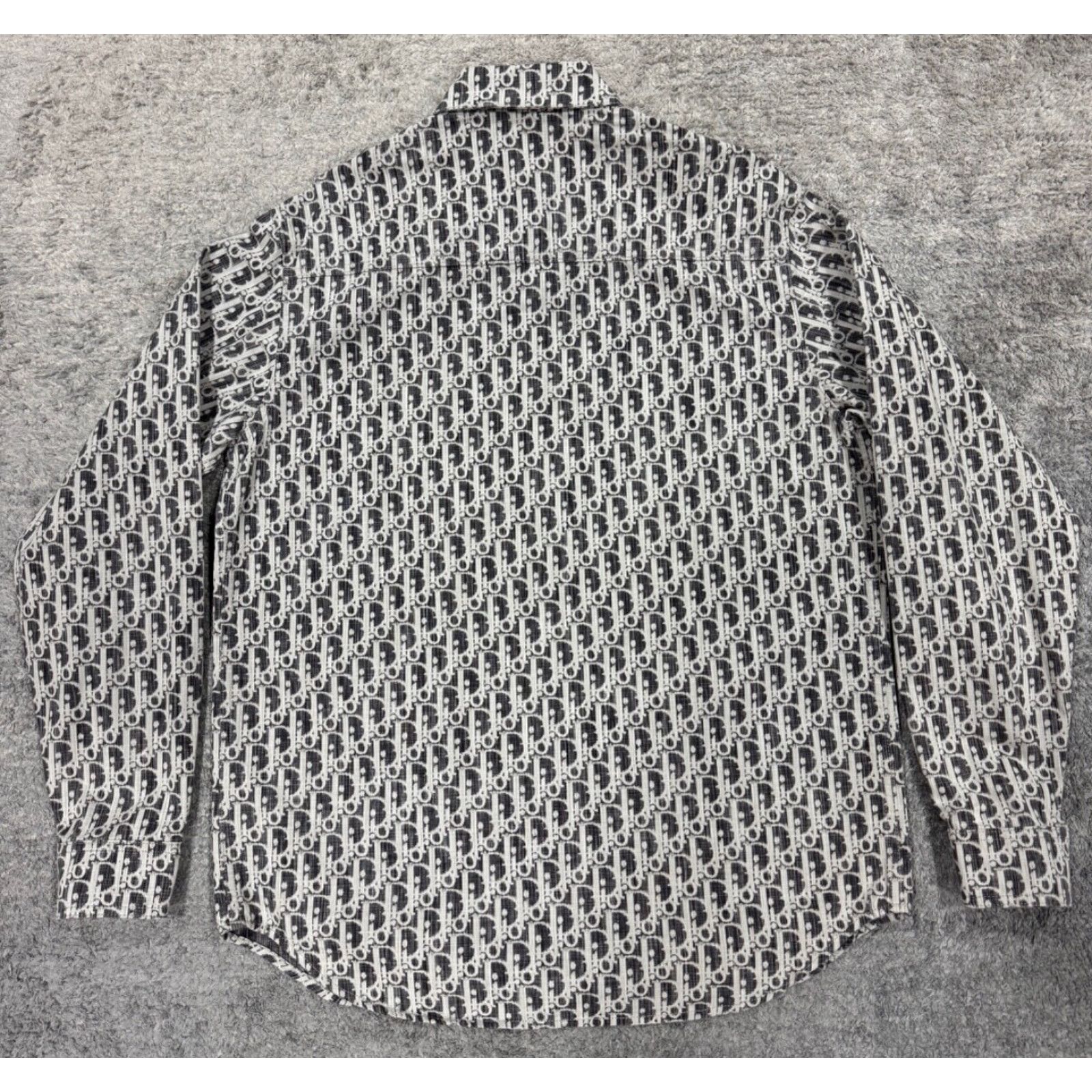 Dior Dior Black Grey Oblique Kasuri Cotton Denim Button Up Down Size US M / EU 48-50 / 2 - 14 Thumbnail
