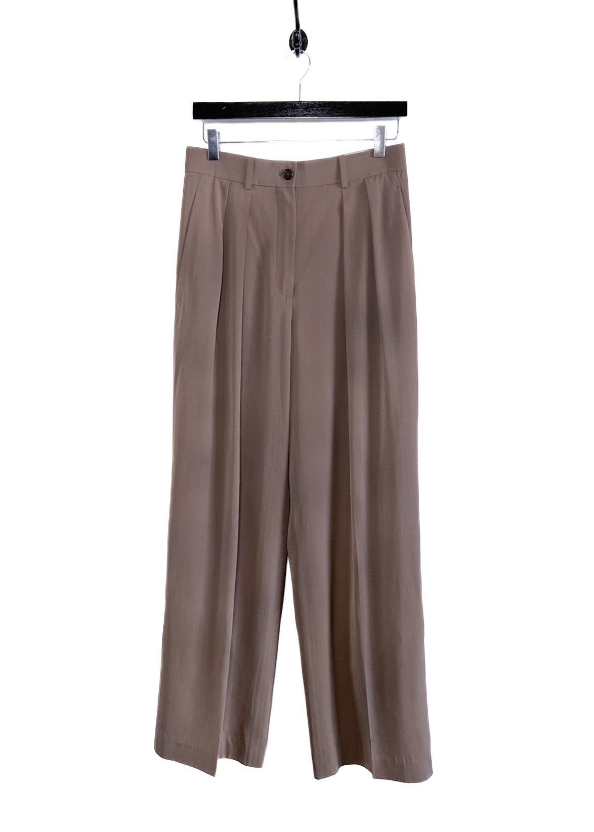 The Row Wide Leg Brown Viscose Pants