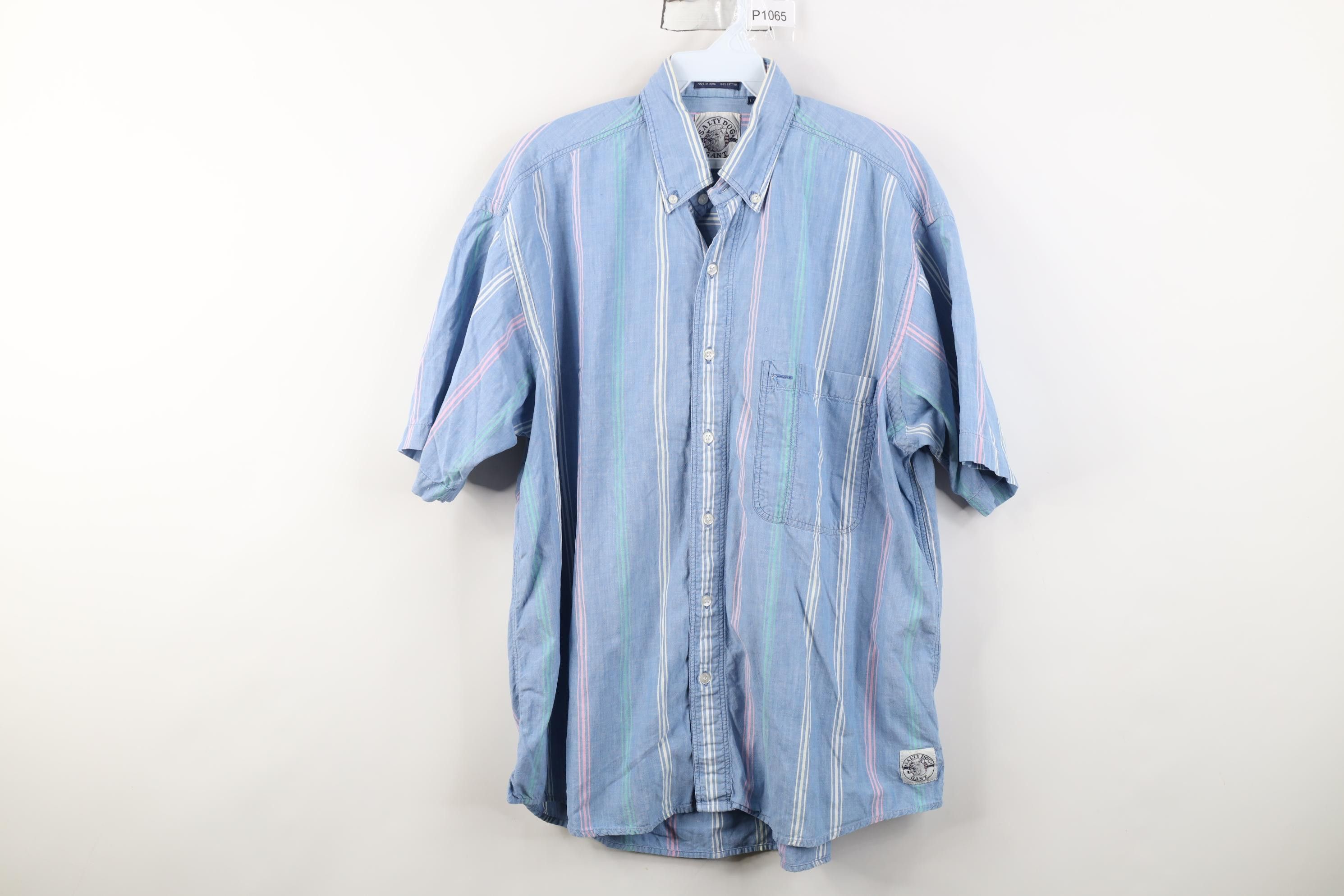 Vintage Vintage 90s Streetwear Chambray Short Sleeve Button Shirt Size US L / EU 52-54 / 3 - 1 Thumbnail