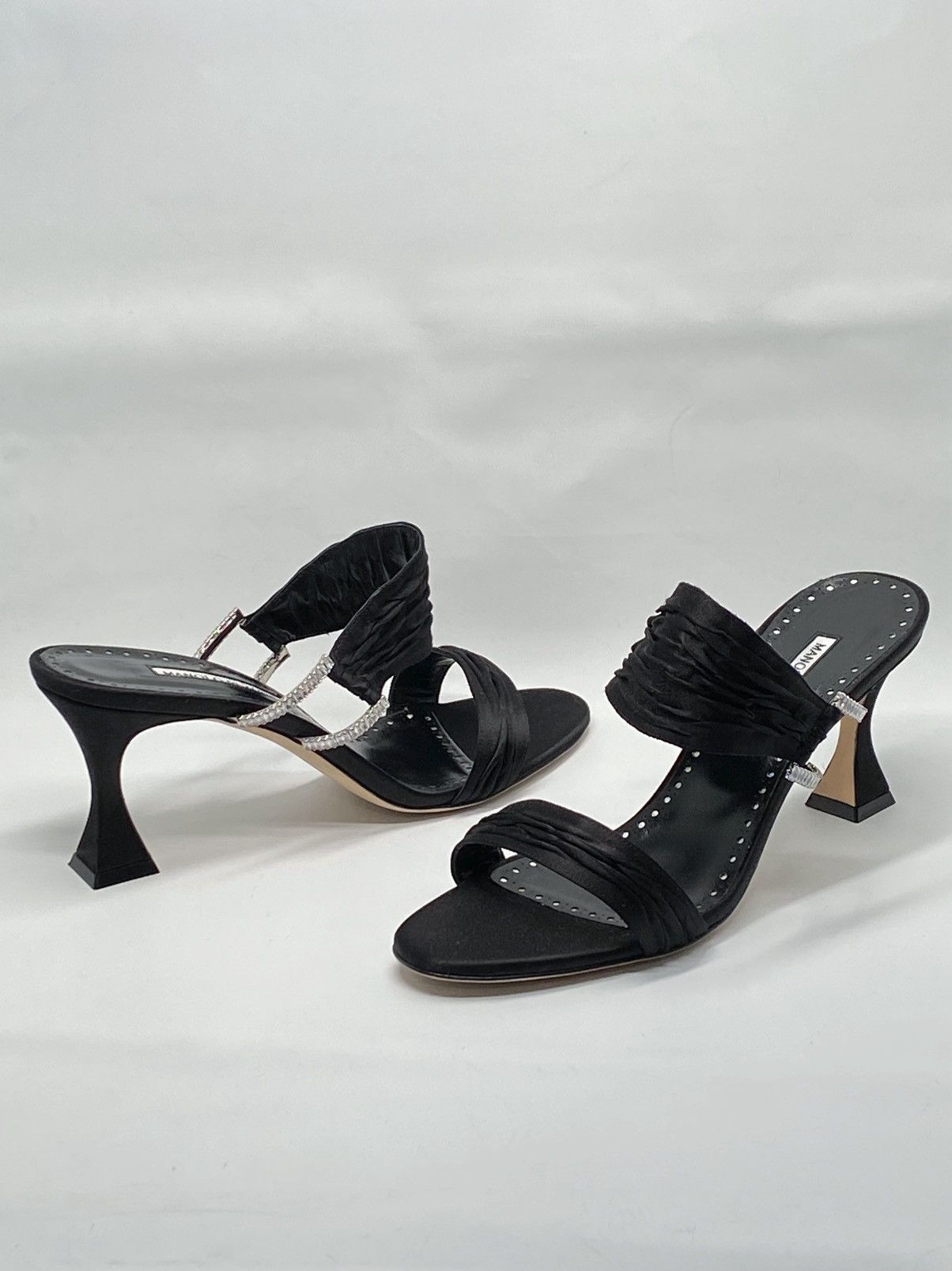 Manolo Blahnik Chinap 70MM Crystal Buckle Sandals size 41