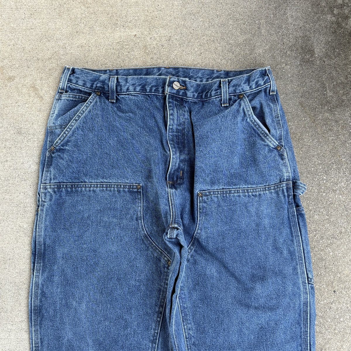 Vintage Vintage baggy Carhartt double knee dark wash denim jeans Size US 40 / EU 56 - 2 Thumbnail