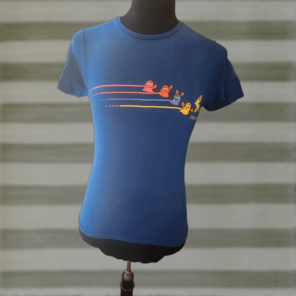 Vintage Loot Crate Pac-Man Retro Blue T-Shirt Mens S Pac-Man Ghosts Chasing Shirt Pac-Man Theme Vintage None Size US S / EU 44-46 / 1 - 1 Thumbnail