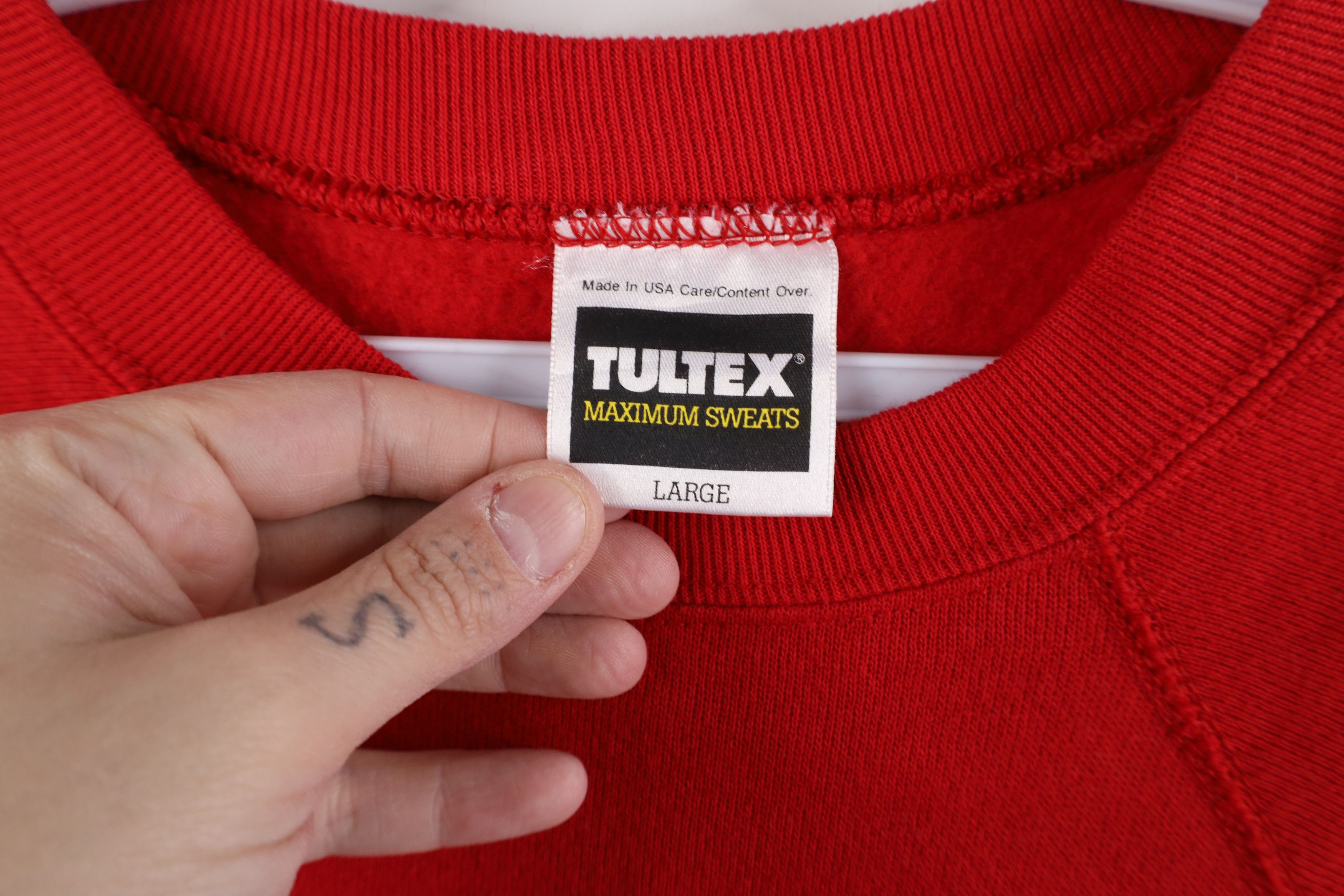 Vintage Vintage 90s Streetwear Raglan Crewneck Sweatshirt Red USA Size US L / EU 52-54 / 3 - 5 Thumbnail