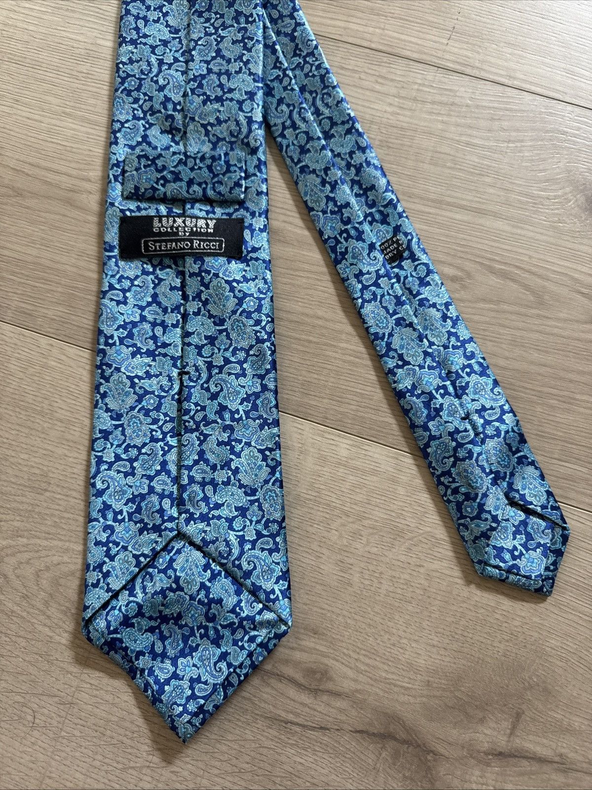 Stefano Ricci STEFANO RICCI Tie Royal Blue 3 Inches Across Largest Width Size ONE SIZE - 2 Thumbnail