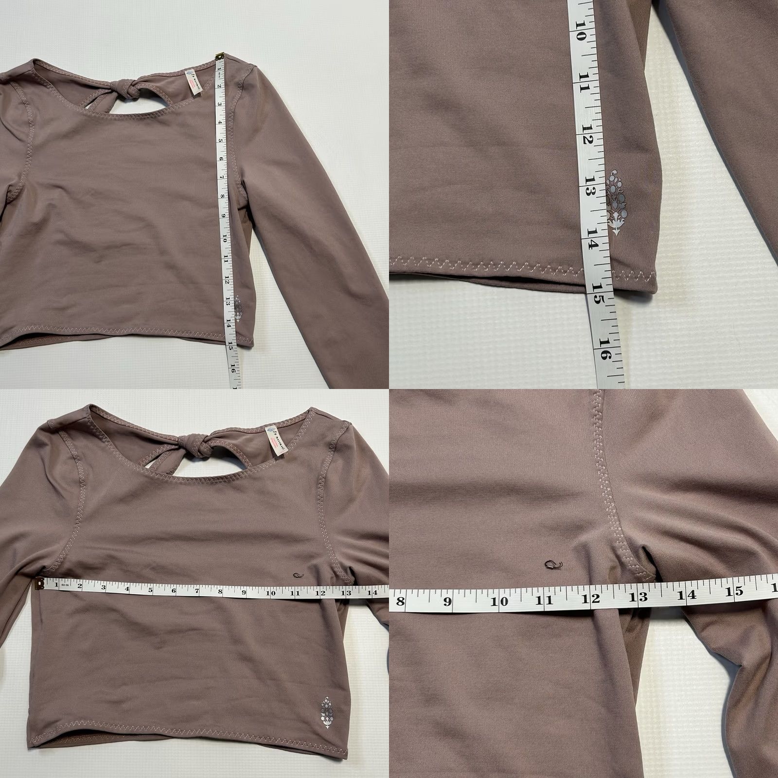 Free People Free People Womens Purple Very Prairie Layer Long Sleeve Crop Blouse XS Size XS / US 0-2 / IT 36-38 - 8 Thumbnail