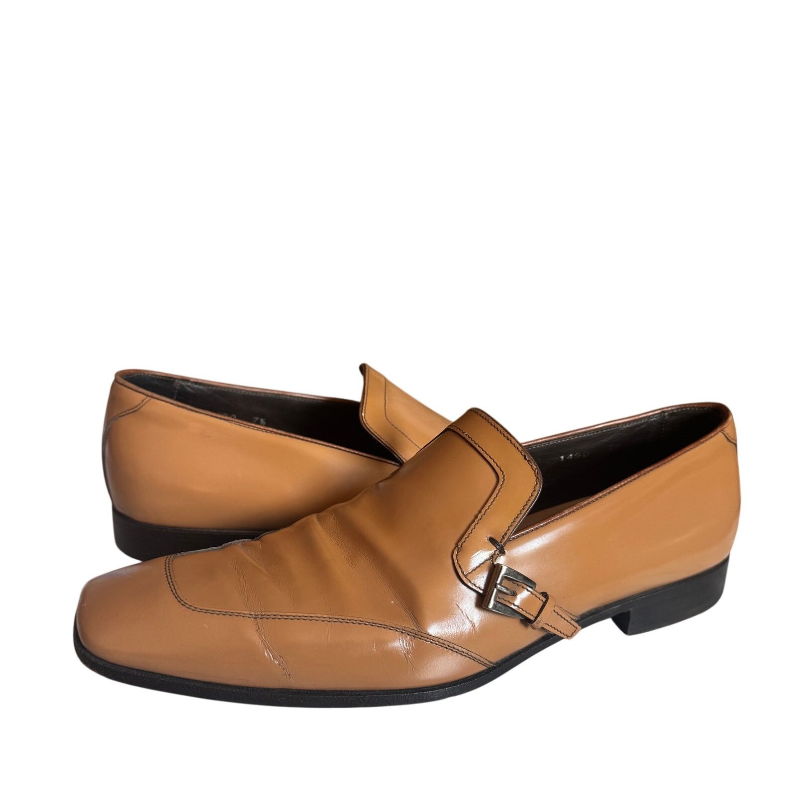 Prada Prada Light Brown Patent Leather Dress Loafers Size US 8.5 / EU 41-42 - 2 Thumbnail