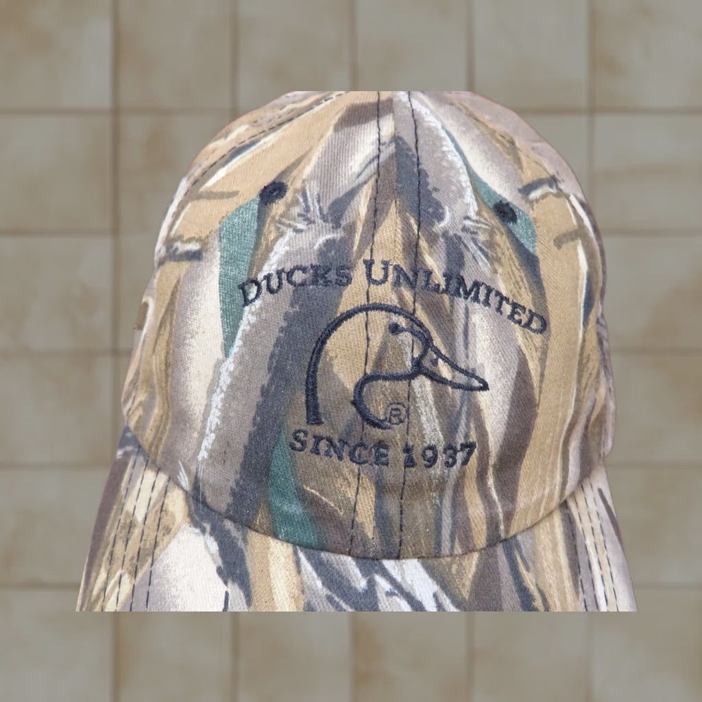 Logo 7 VTG Ducks Unlimited DU Logo Camo Hunting Proud Volunteer Flag trucker cap hat Size ONE SIZE - 1 Thumbnail