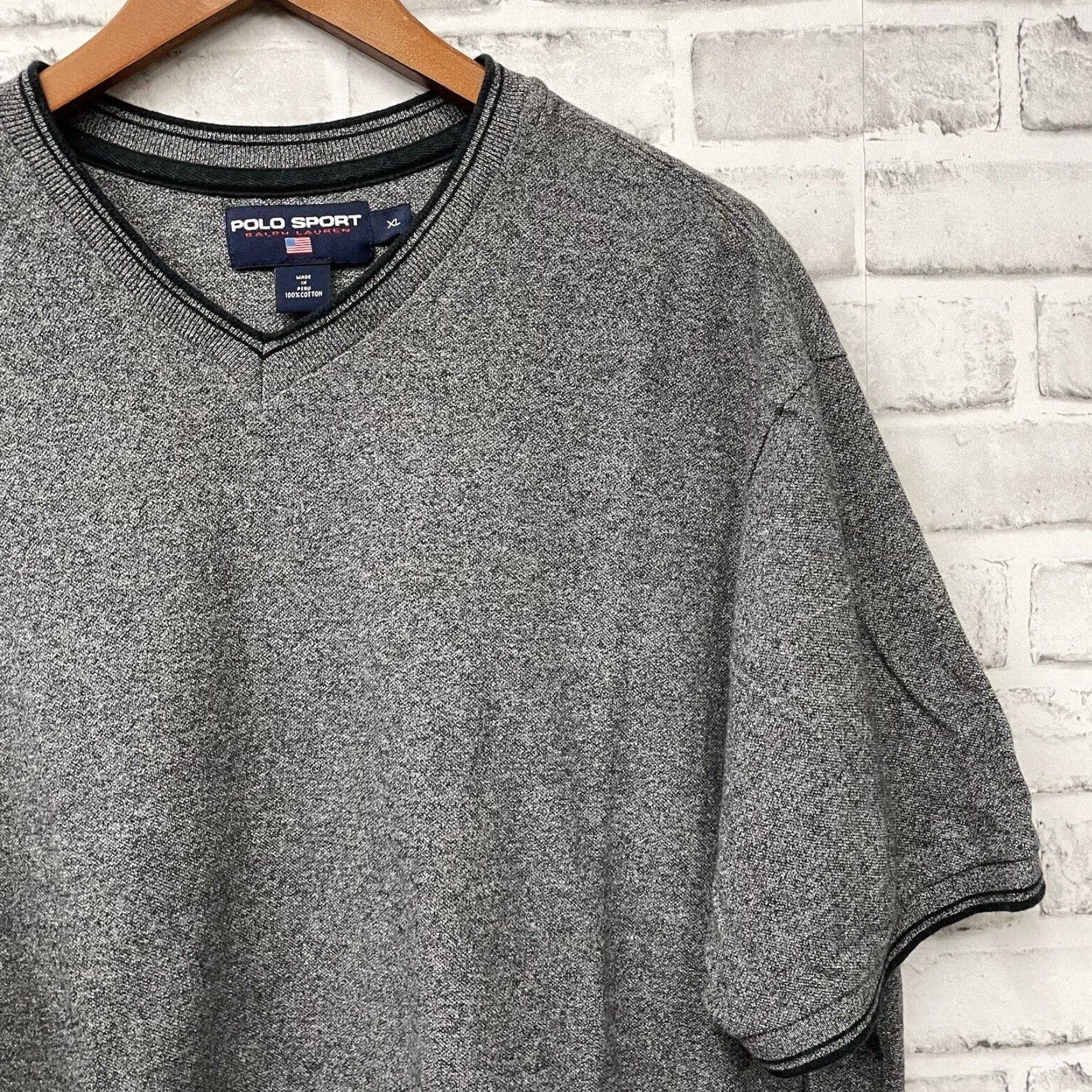 Vintage VINTAGE Polo Sport Ralph Lauren Shirt Mens XL V-Neck 100% Cotton Gray Peru Sports Size US XL / EU 56 / 4 - 2 Thumbnail