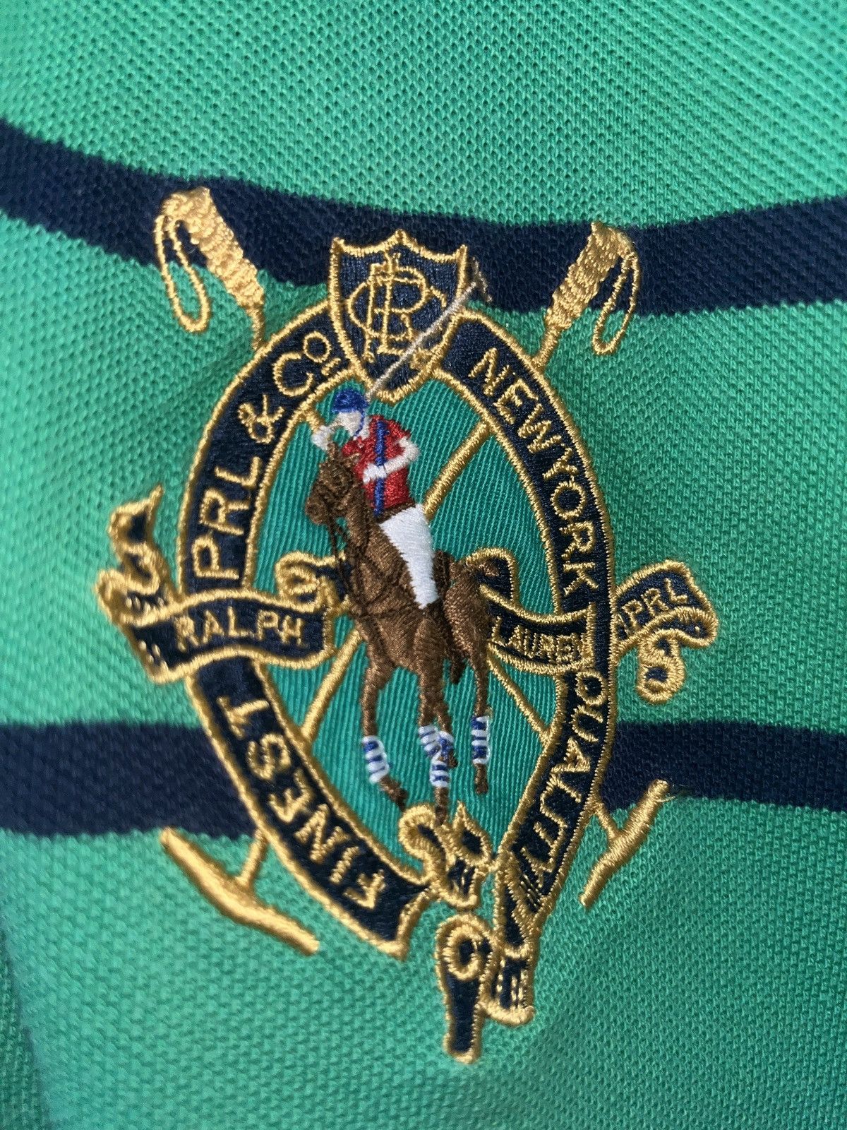 Ralph Lauren Vintage Polo Ralph Lauren Green Rugby Striped Polo T-Shirt Size XL / US 12-14 / IT 48-50 - 7 Thumbnail