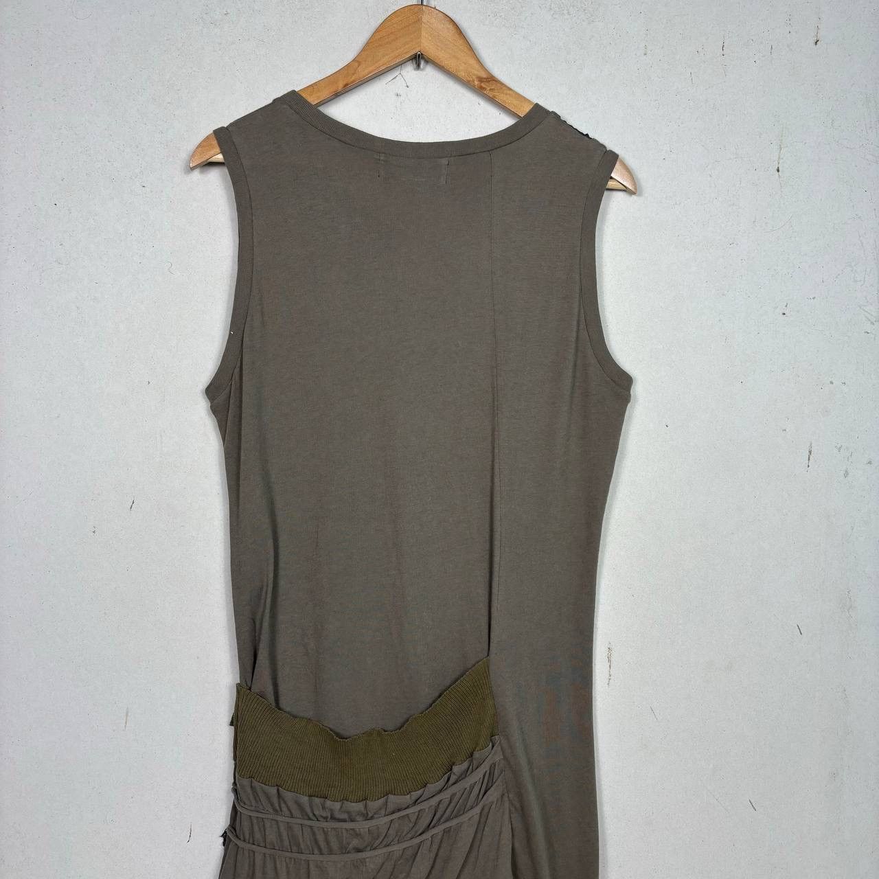 gomme Gomme Japan Asymmetrical Layered Dress Khaki Olive Green Size M / US 6-8 / IT 42-44 - 4 Thumbnail