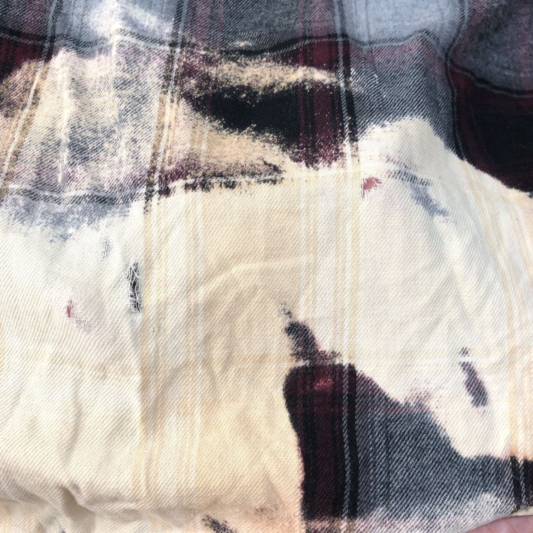 Faded Glory Faded Glory Flannel Biker Skeleton Tie Dye Acid Wash Plaid Shirt Mens S Brown Size US S / EU 44-46 / 1 - 6 Thumbnail