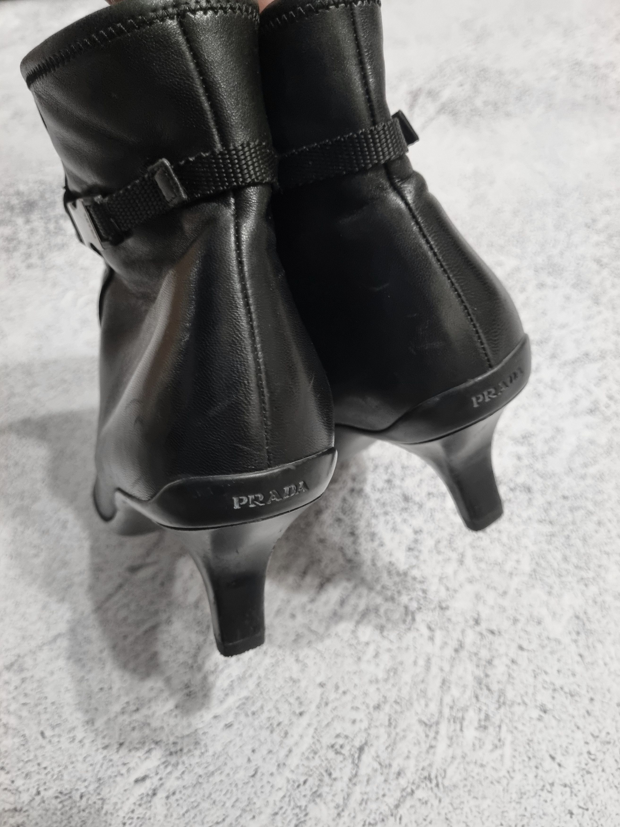 Prada Vintage Prada Leather Black Ankle Boots Size US 9 / IT 39 - 10 Thumbnail