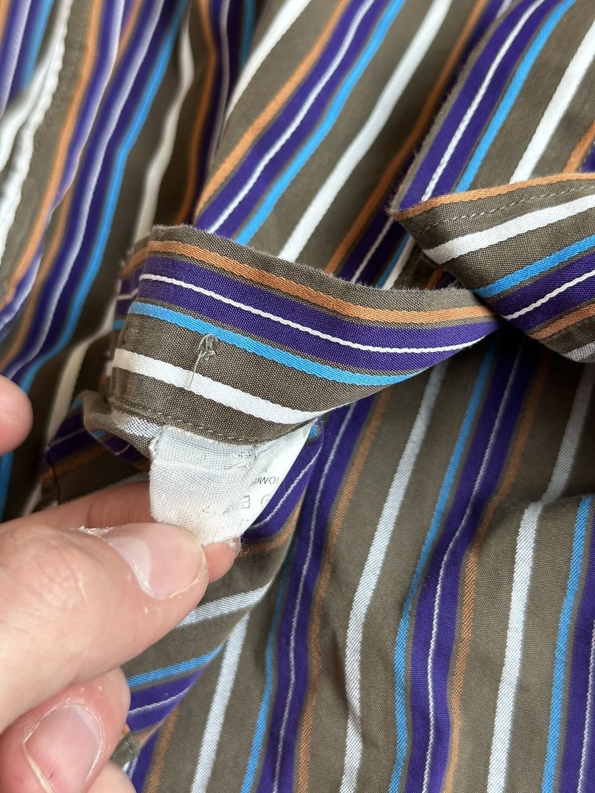 Etro Etro MultiColor Stripe Cotton Button Up Long Sleeve Shirt Size US S / EU 44-46 / 1 - 12 Thumbnail