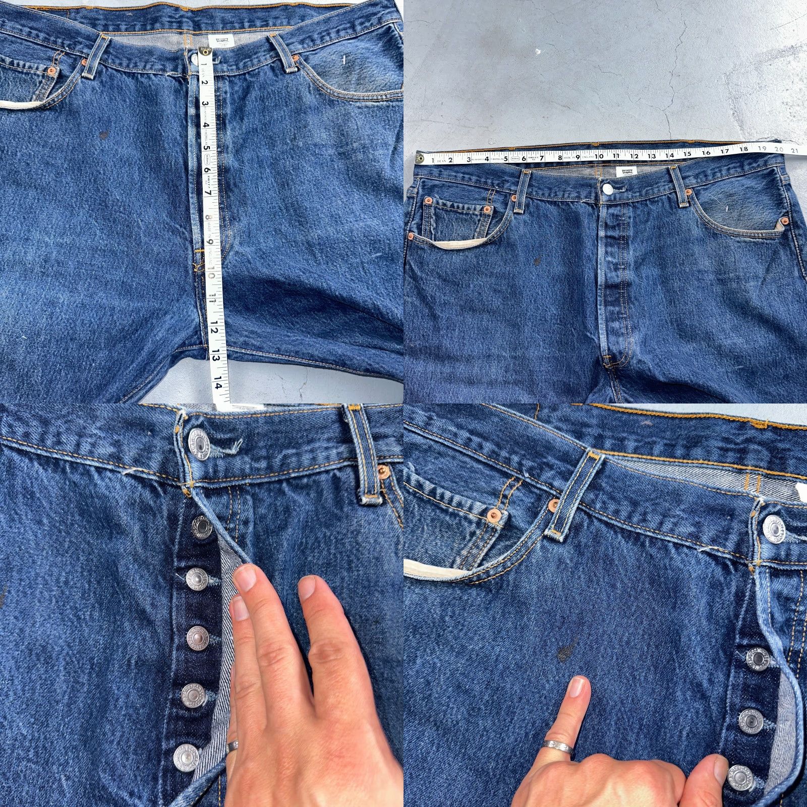 Levi's VINTAGE Levi's 501 Jeans Straight 42x32 Blue Denim 90s Y2K Classic Mens Size US 42 / EU 58 - 8 Thumbnail