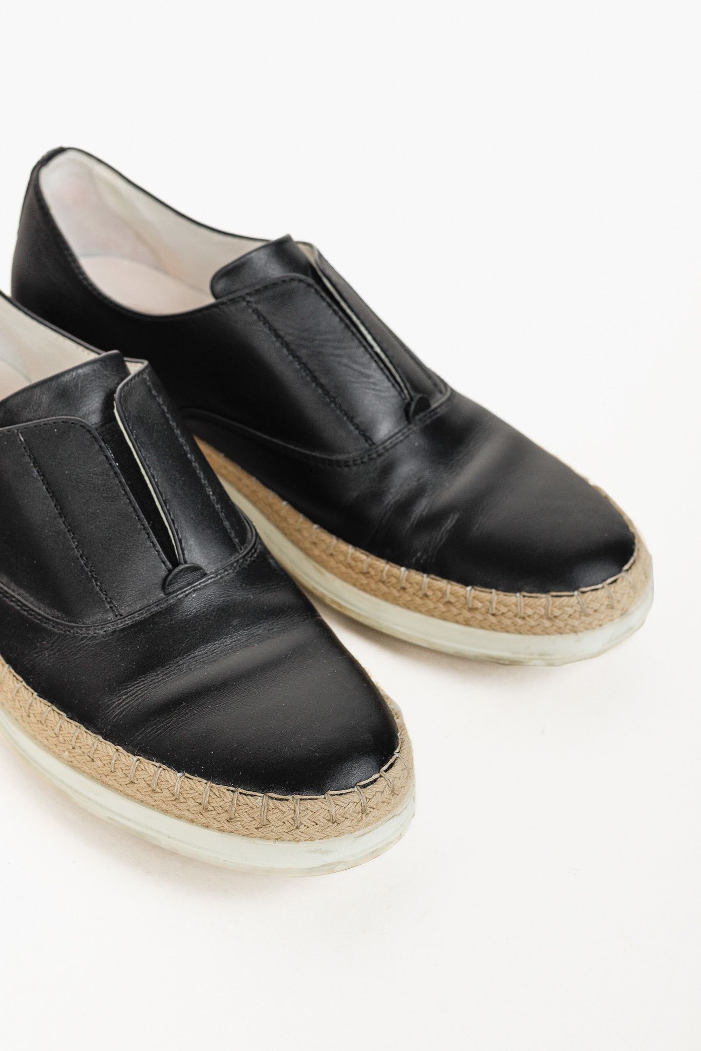 Tod's Tod's Francesina Leather Raffia-Detailed Slip-On Sneakers Size US 6 / IT 36 - 6 Thumbnail
