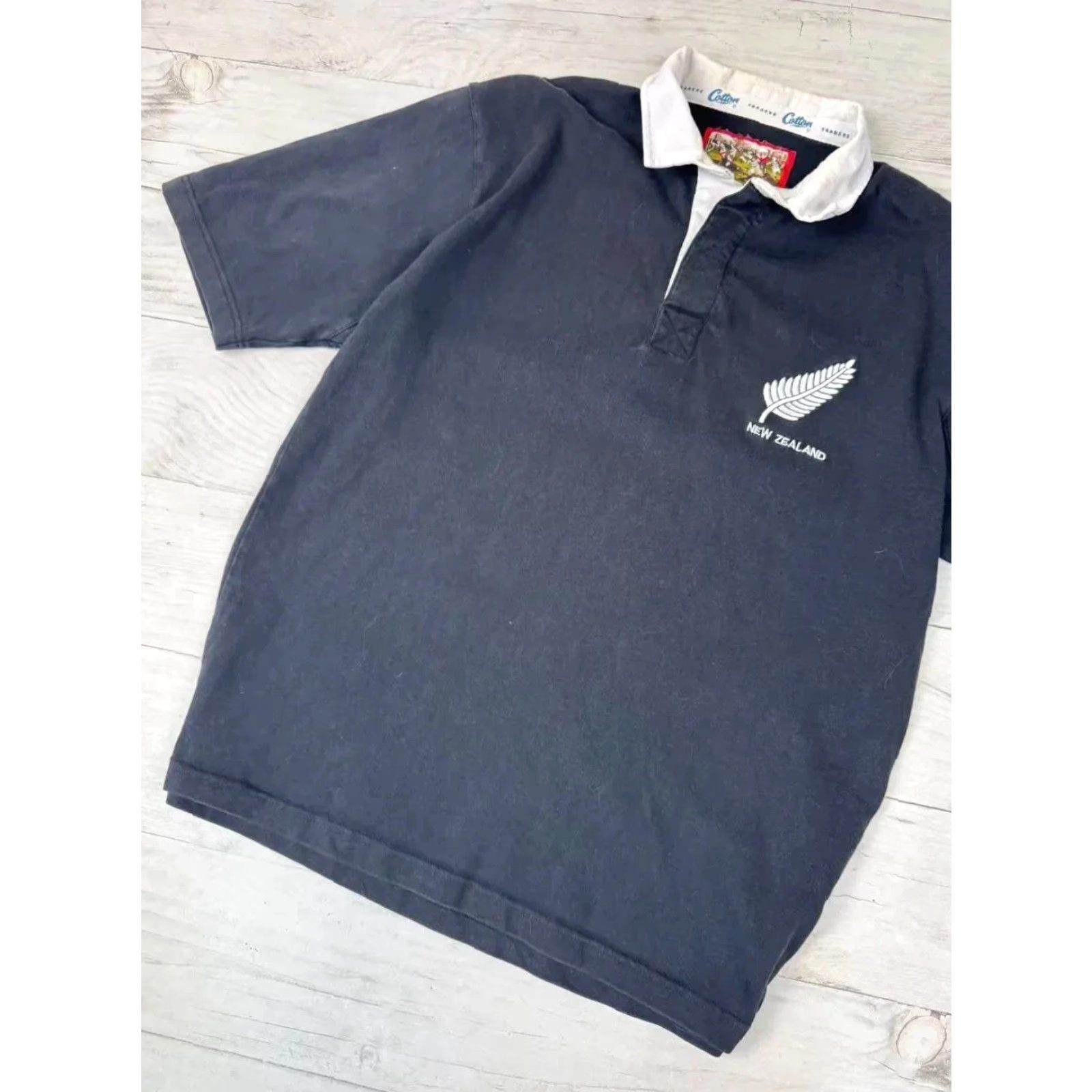 Cotton Traders VINTAGE Cotton Traders Polo Shirt Rugby 90s Men Size L Black Shirt Mens Size US L / EU 52-54 / 3 - 3 Thumbnail