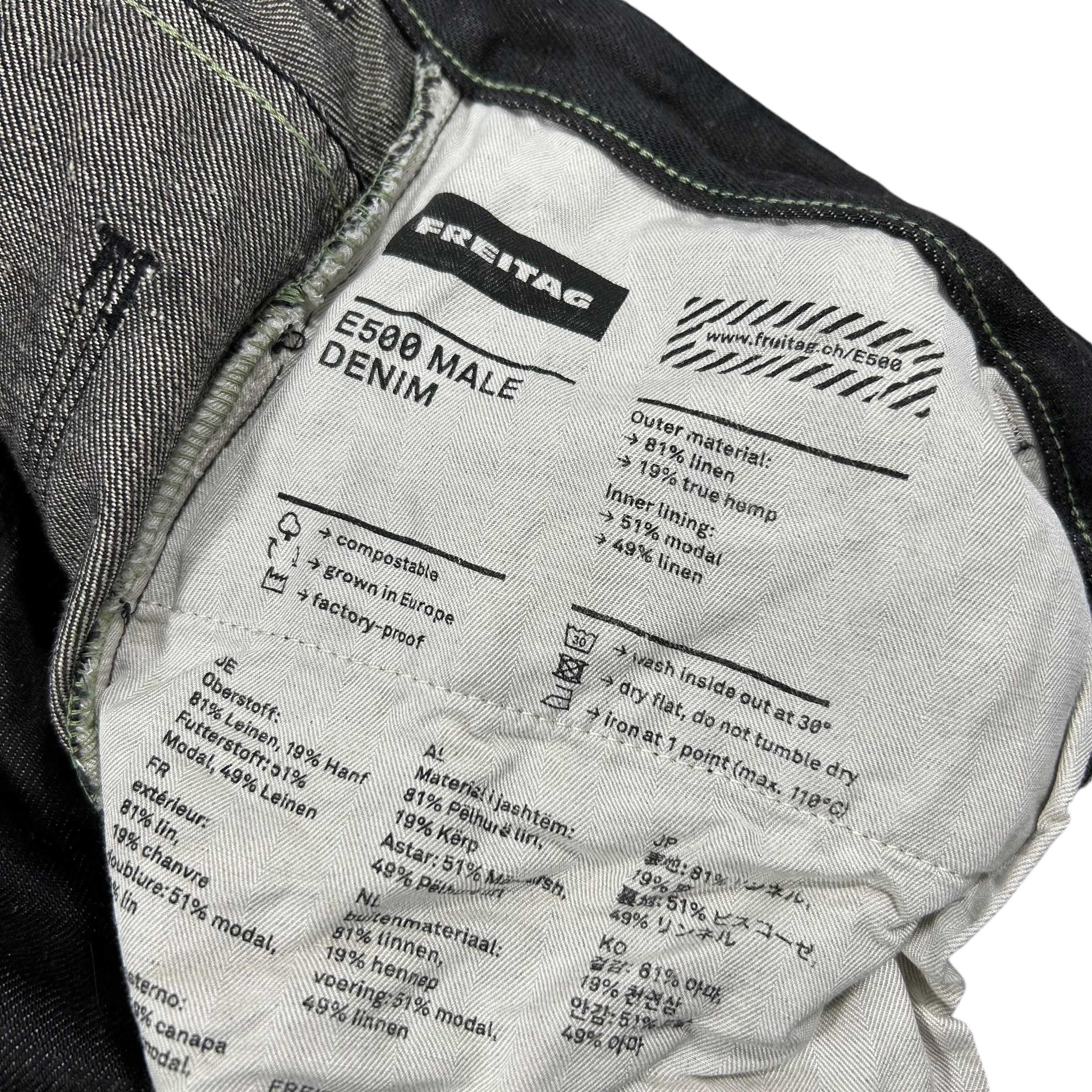 Freitag Freitag E500 Denim Linen Hemp Black Jeans W30L32 Size US 30 / EU 46 - 9 Thumbnail