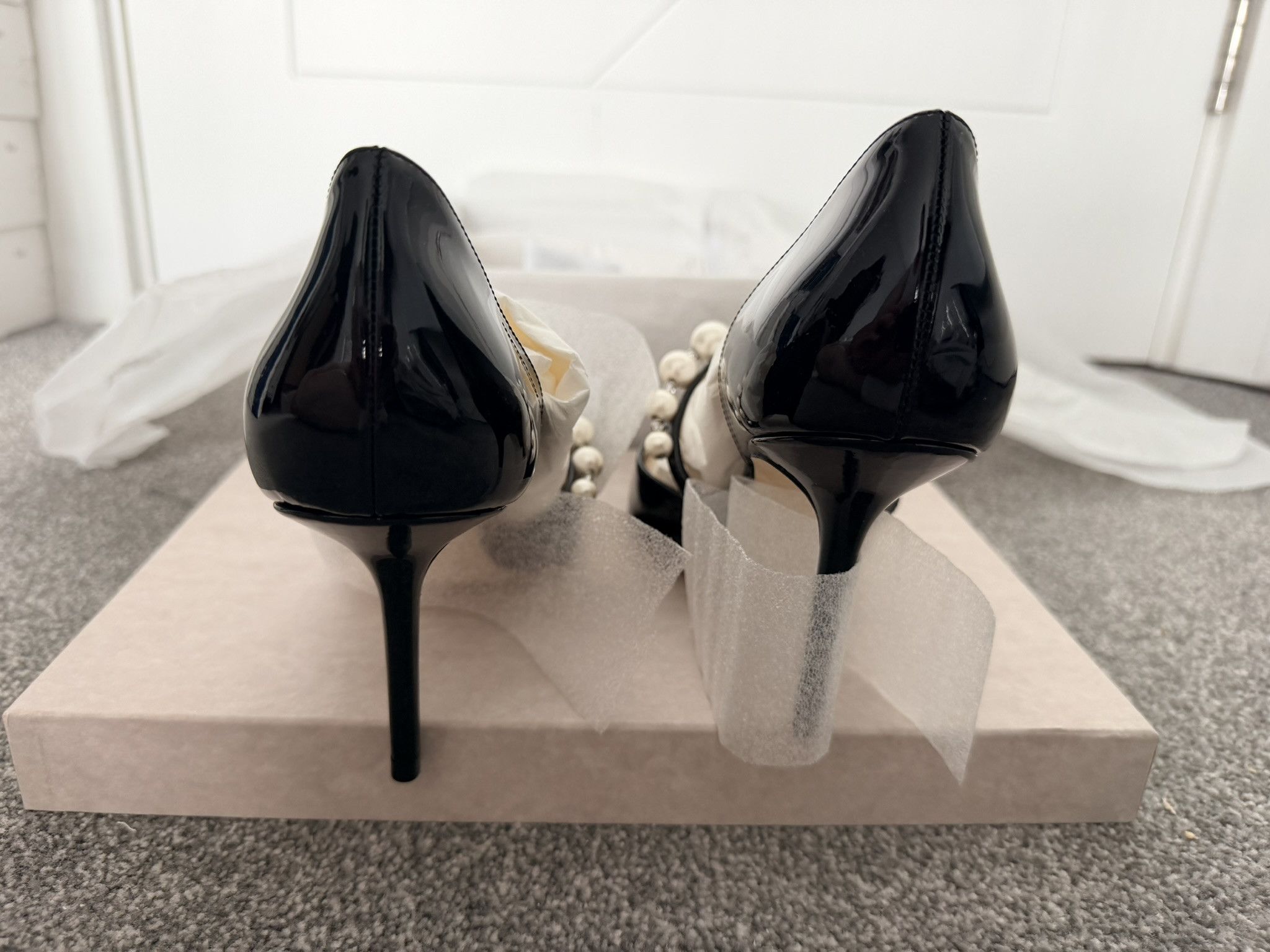 Jimmy Choo Jimmy Choo Aurelie 85 l 39 Black/ White Size US 9 / IT 39 - 2 Thumbnail