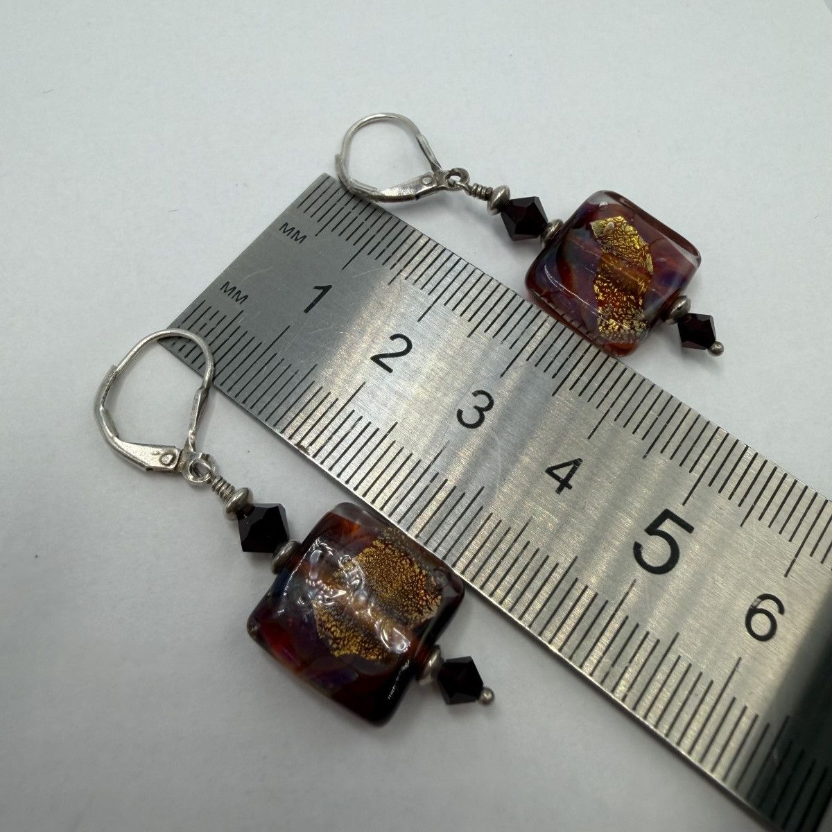 Vintage Vintage Murano Glass 925 Sterling Silver Earrings Dangle Size ONE SIZE - 7 Thumbnail