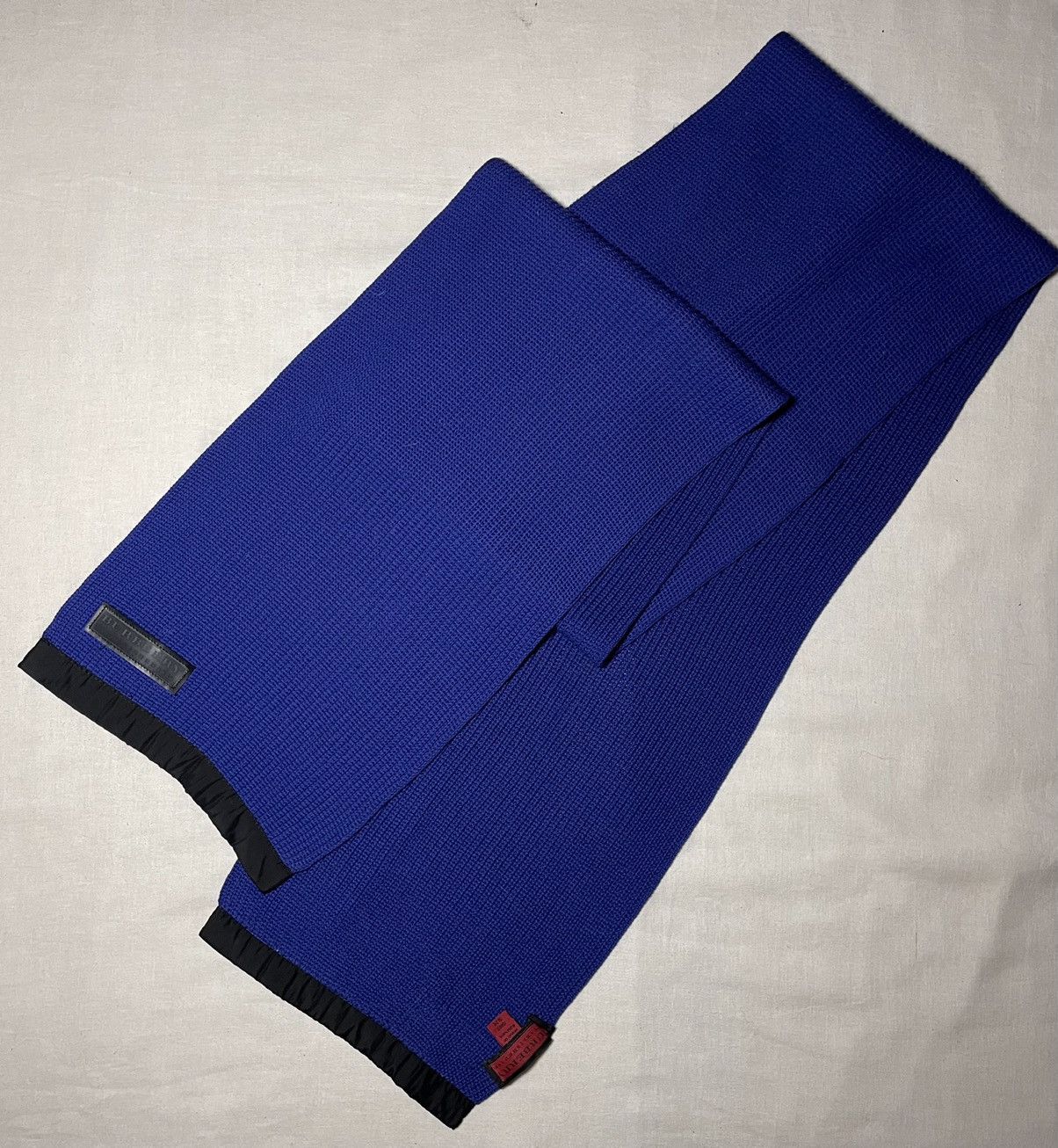 Vintage Burberry blue knit wool scarf Size ONE SIZE - 3 Thumbnail