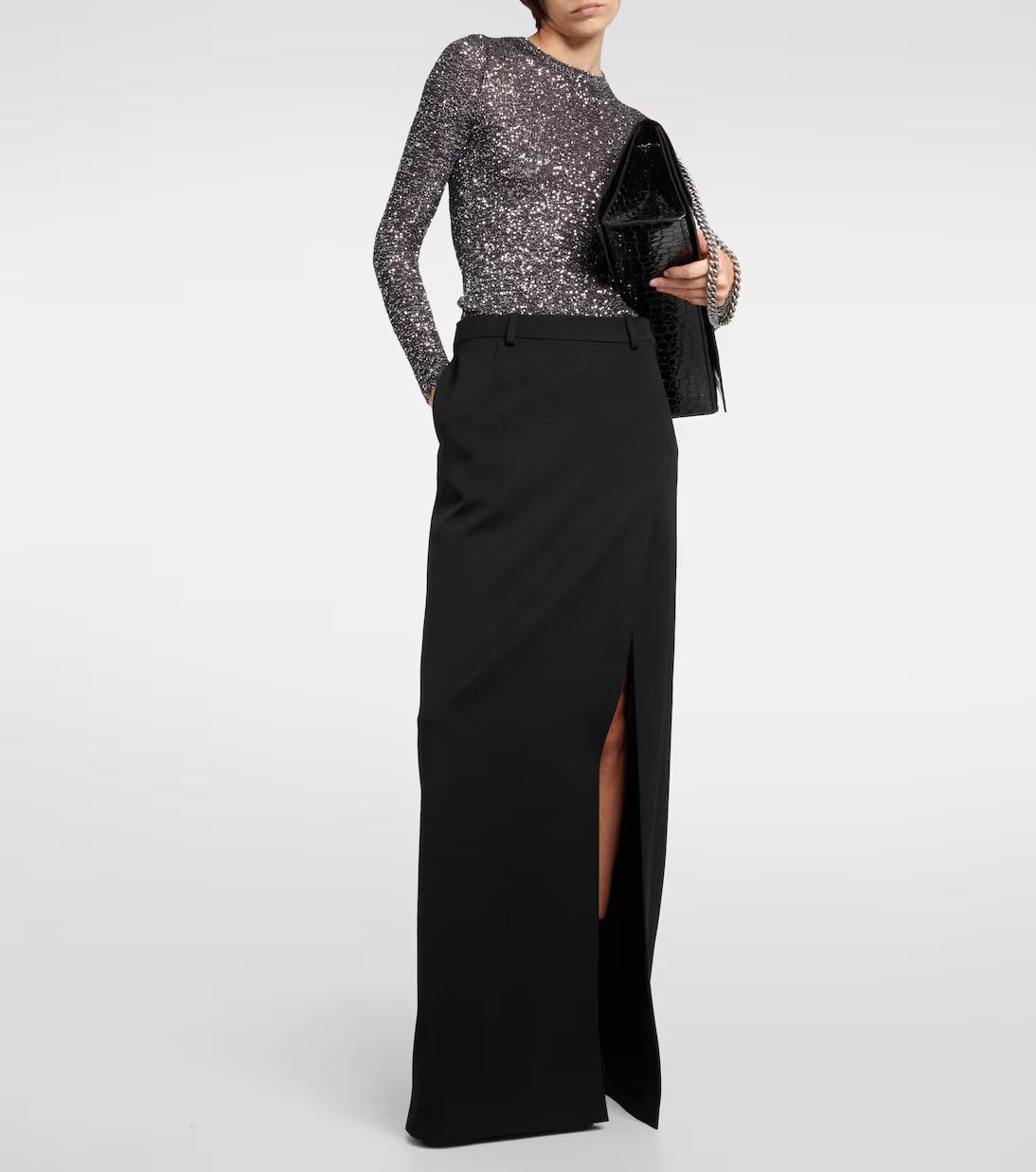 Balenciaga o1y0625 Maxi Skirt in Black Size 26" / US 2 / IT 38 - 6 Thumbnail