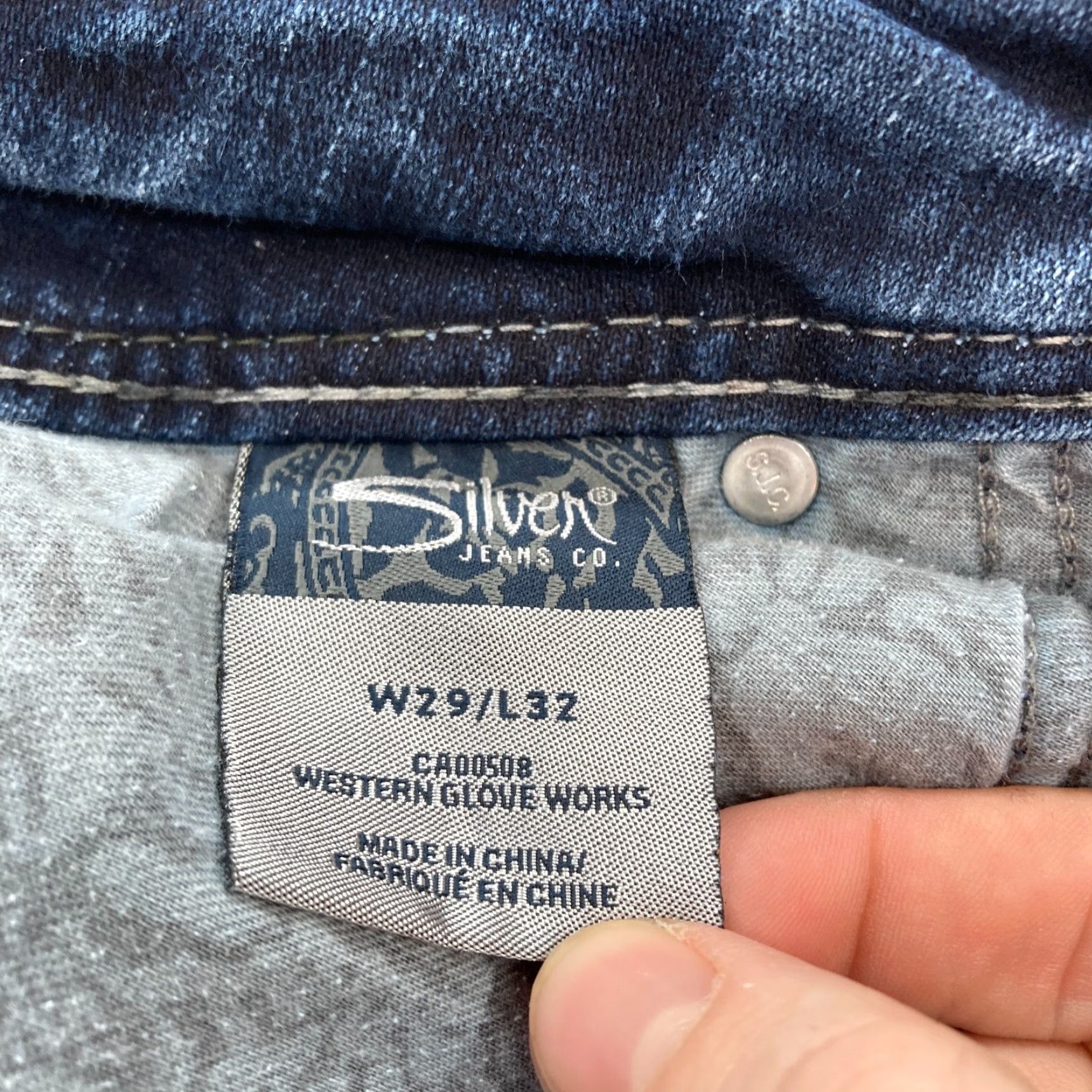 Silver Jeans Co. Silver Jeans Suki Surplus Women's 29x32 Bootcut Dark Wash Blue Denim Grunge Rock Size 29" - 6 Thumbnail