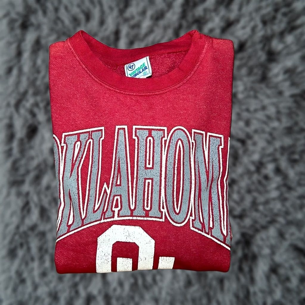 47 VINTAGE 47 Oklahoma Sooners Tubular Sweatshirt NWOT Small Red Men Pullover Size US S / EU 44-46 / 1 - 1 Thumbnail