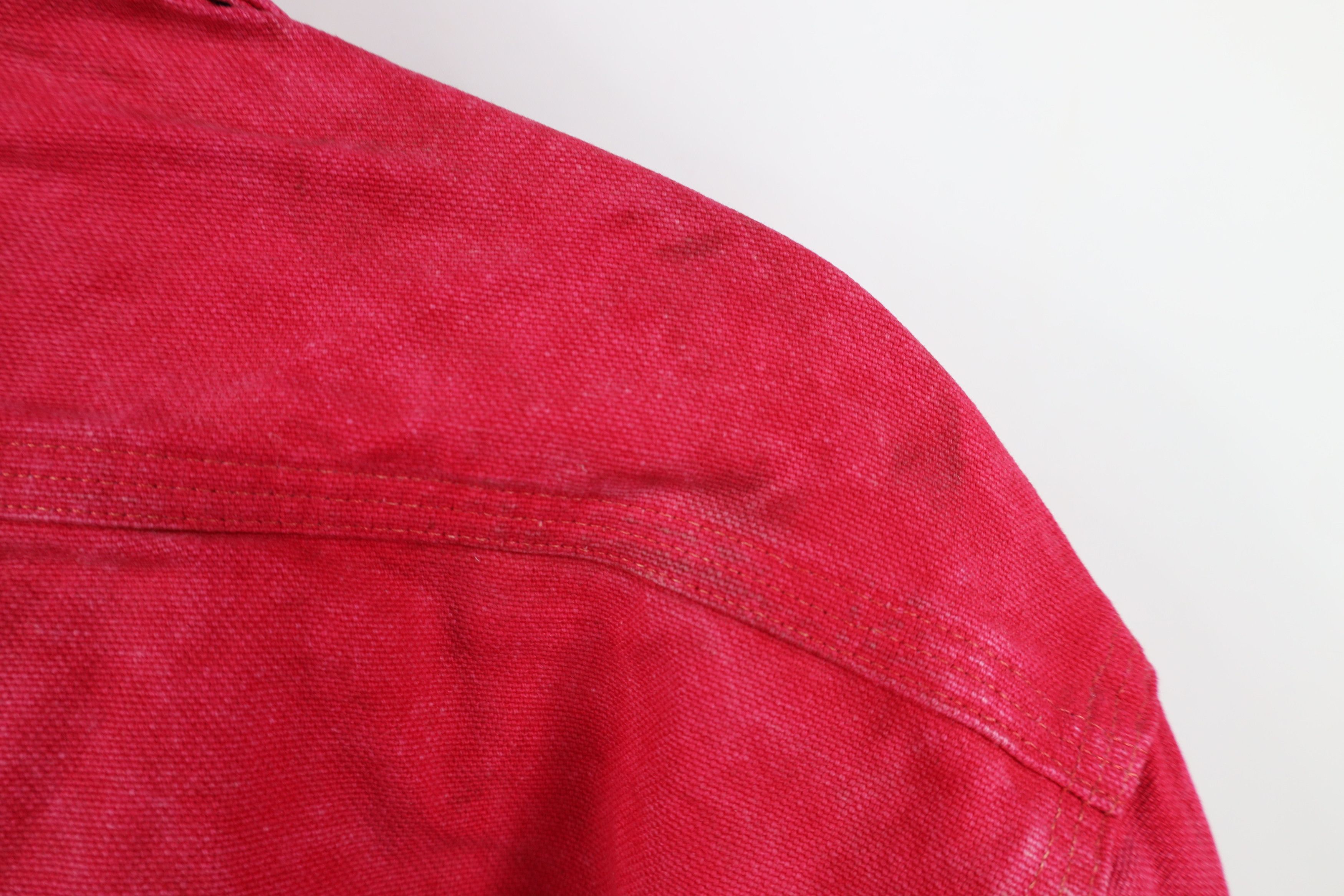 Carhartt Vintage 90s Carhartt Acid Wash Canvas Button Shirt Red USA Size US M / EU 48-50 / 2 - 11 Thumbnail