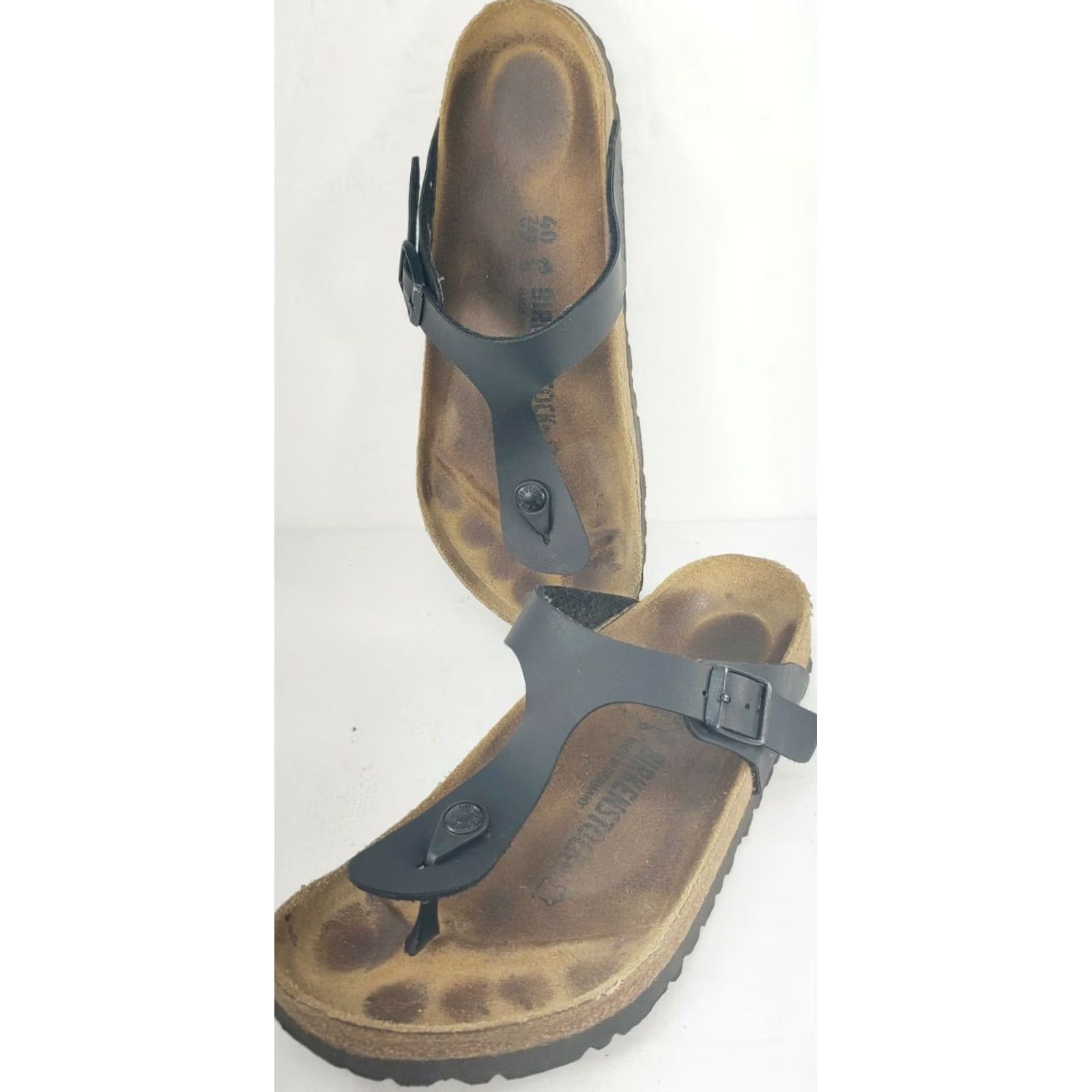 Birkenstock Birkenstock Gizeh BS Black Birko Flor Toe Post Sandals Women’s 9M 40EU Size US 10 / IT 40 - 4 Thumbnail