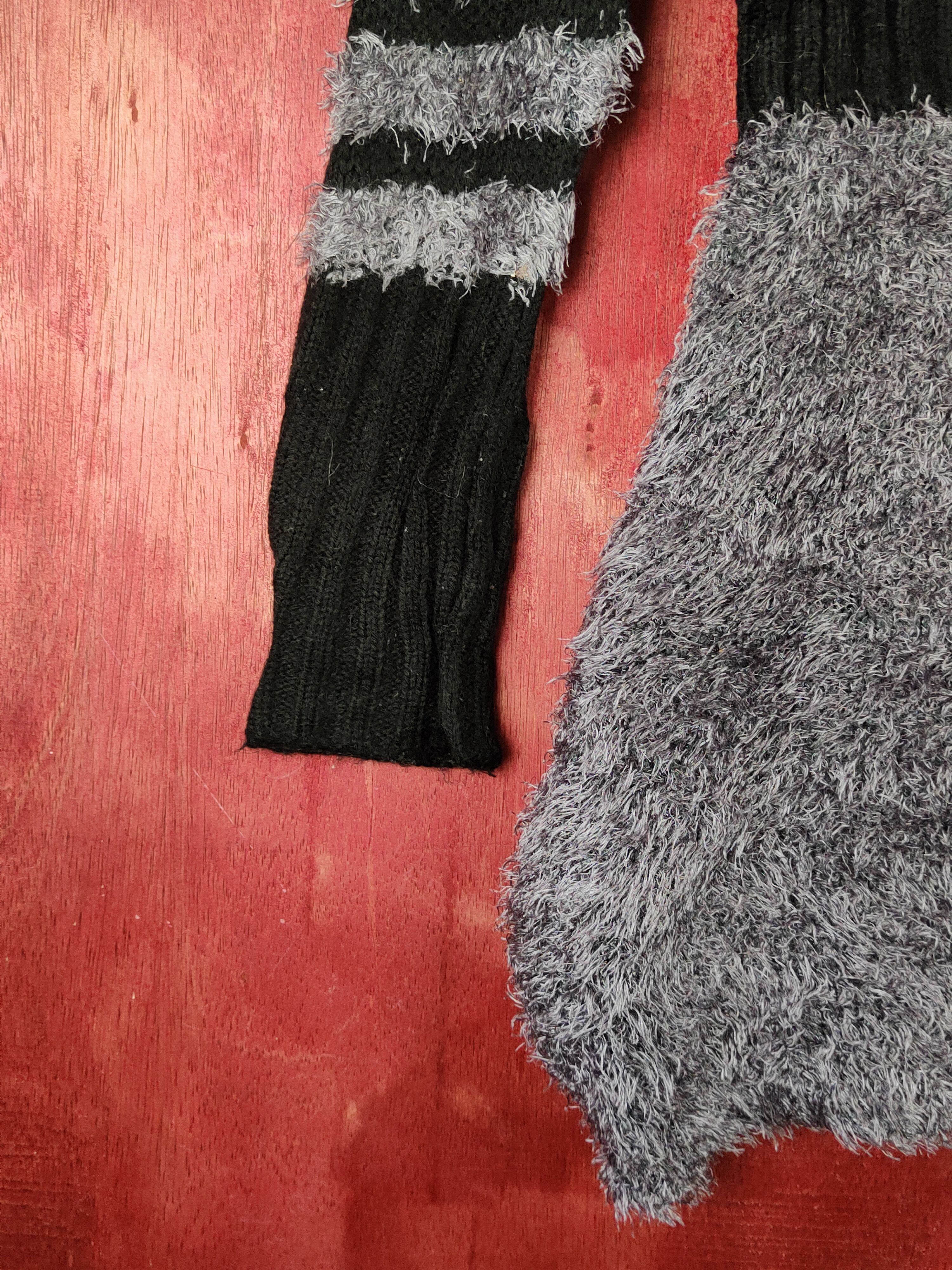 Homespun Knitwear × Japanese Brand × Vintage Edge Line Dark Gray Shag Shaggy Fur Mohair Knitwear #S1976 Size XS / US 0-2 / IT 36-38 - 4 Thumbnail