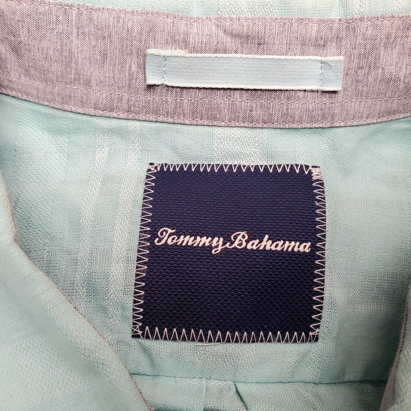 Tommy Bahama VINTAGE Tommy Bahama Shirt Mens XL Aqua Texture Mono Plaid Linen Blend Casual Size US XL / EU 56 / 4 - 3 Thumbnail