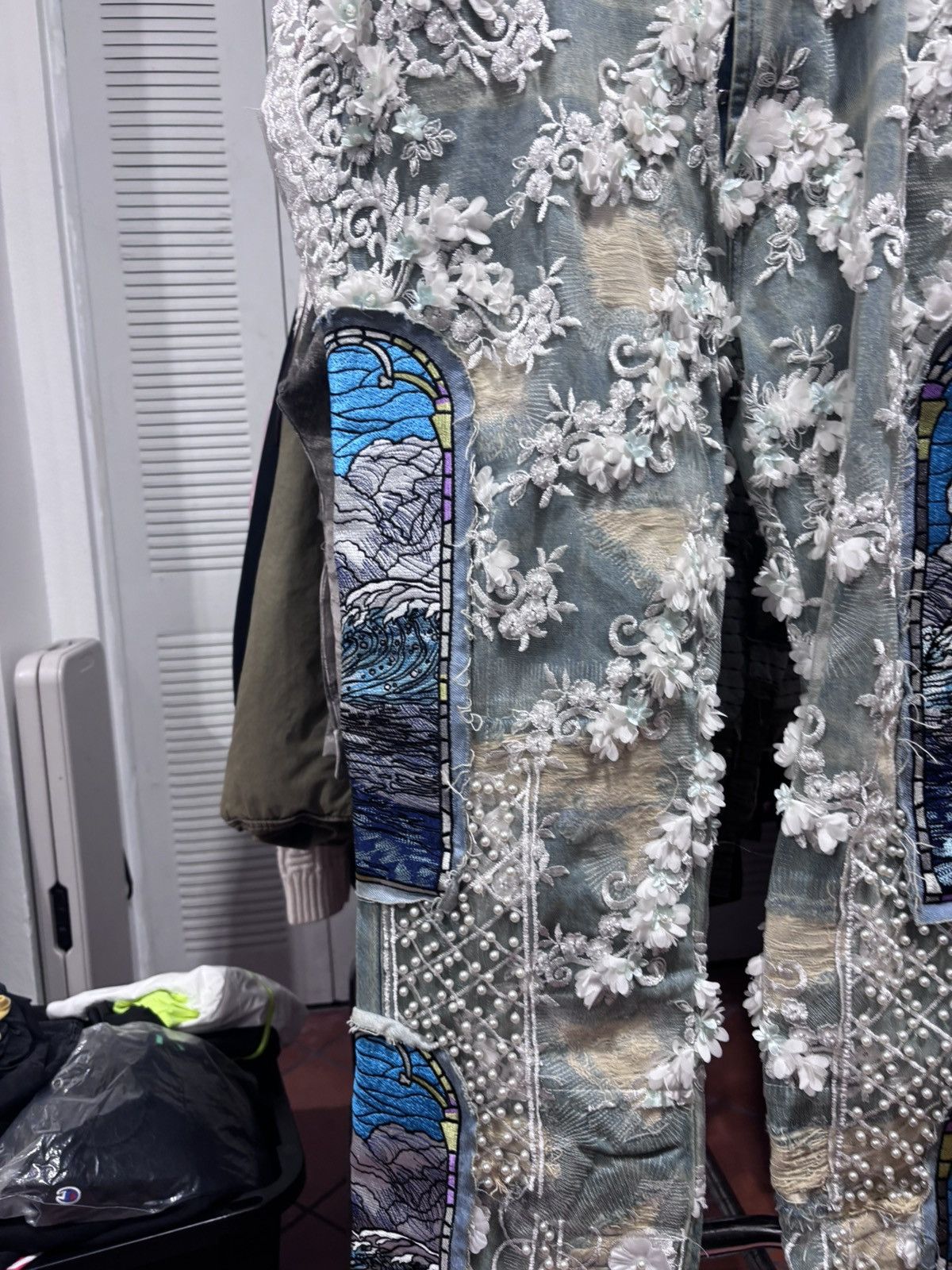 Who Decides War Who Decides War Rhinestone Washed Denim Sky Size US 30 / EU 46 - 5 Thumbnail