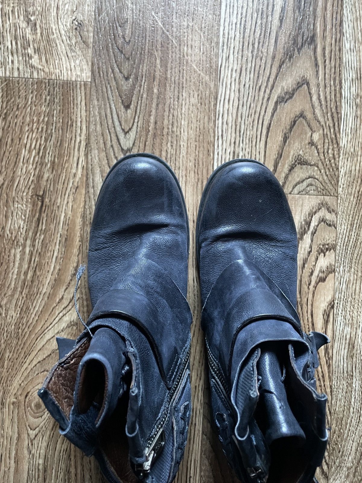 A.S.98 Blue Avant-Garde Leather Ankle Boots AS98 Style Size US 8 / IT 38 - 7 Thumbnail