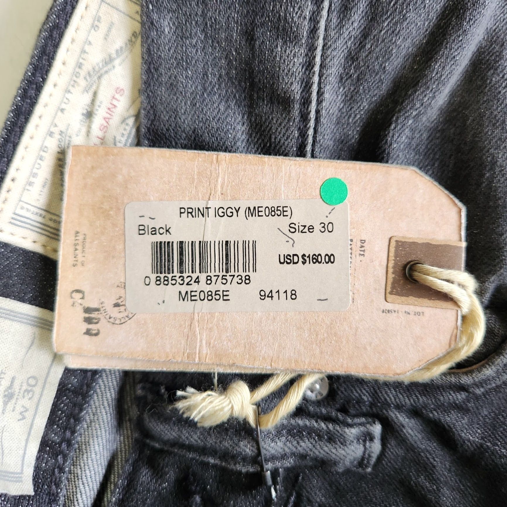 Allsaints AllSaints Iggy Slim Fit Jeans 30 Button Fly Denim Gray Dark Wash Men Regular Size US 30 / EU 46 - 5 Thumbnail