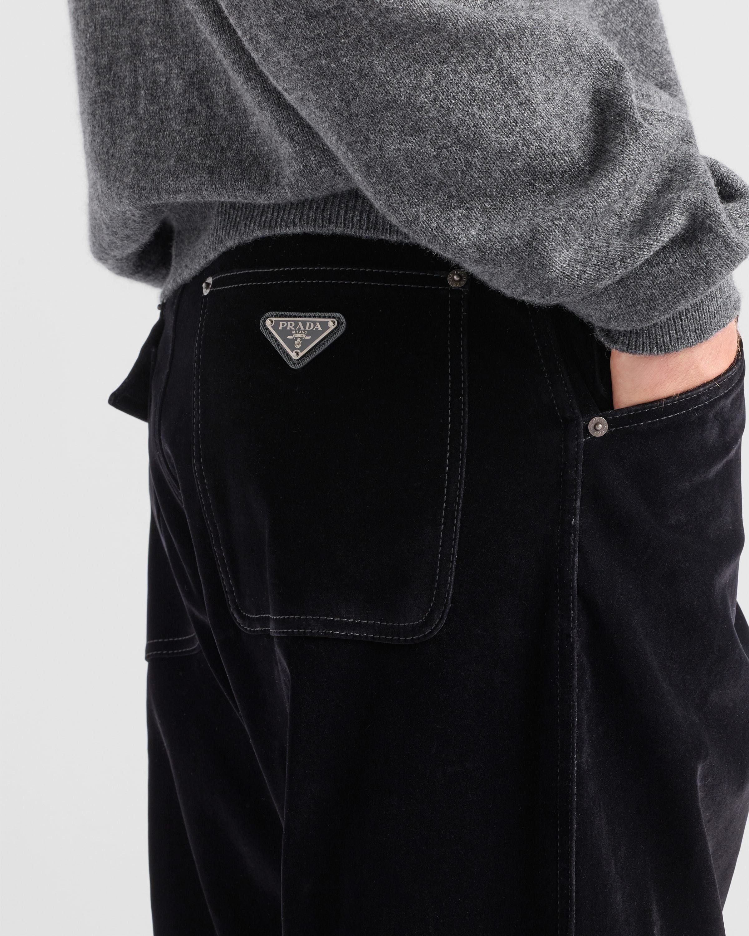 Prada o1bcso1str1025 Velvet Denim Pants in Black Size US 30 / EU 46 - 2 Thumbnail
