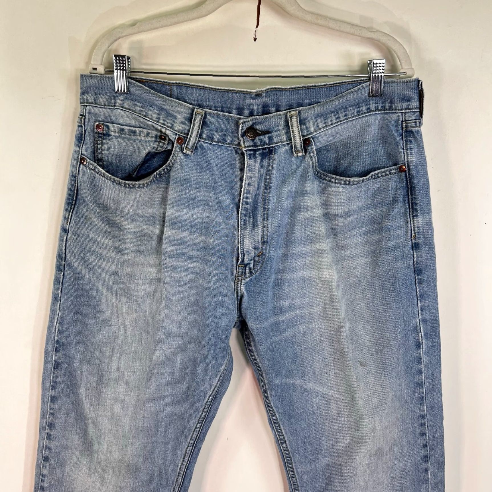 Levi's Levi's 505 Denim Jeans Mens Size 40 Blue Regular Fit Straight 40X32 Size US 40 / EU 56 - 2 Thumbnail