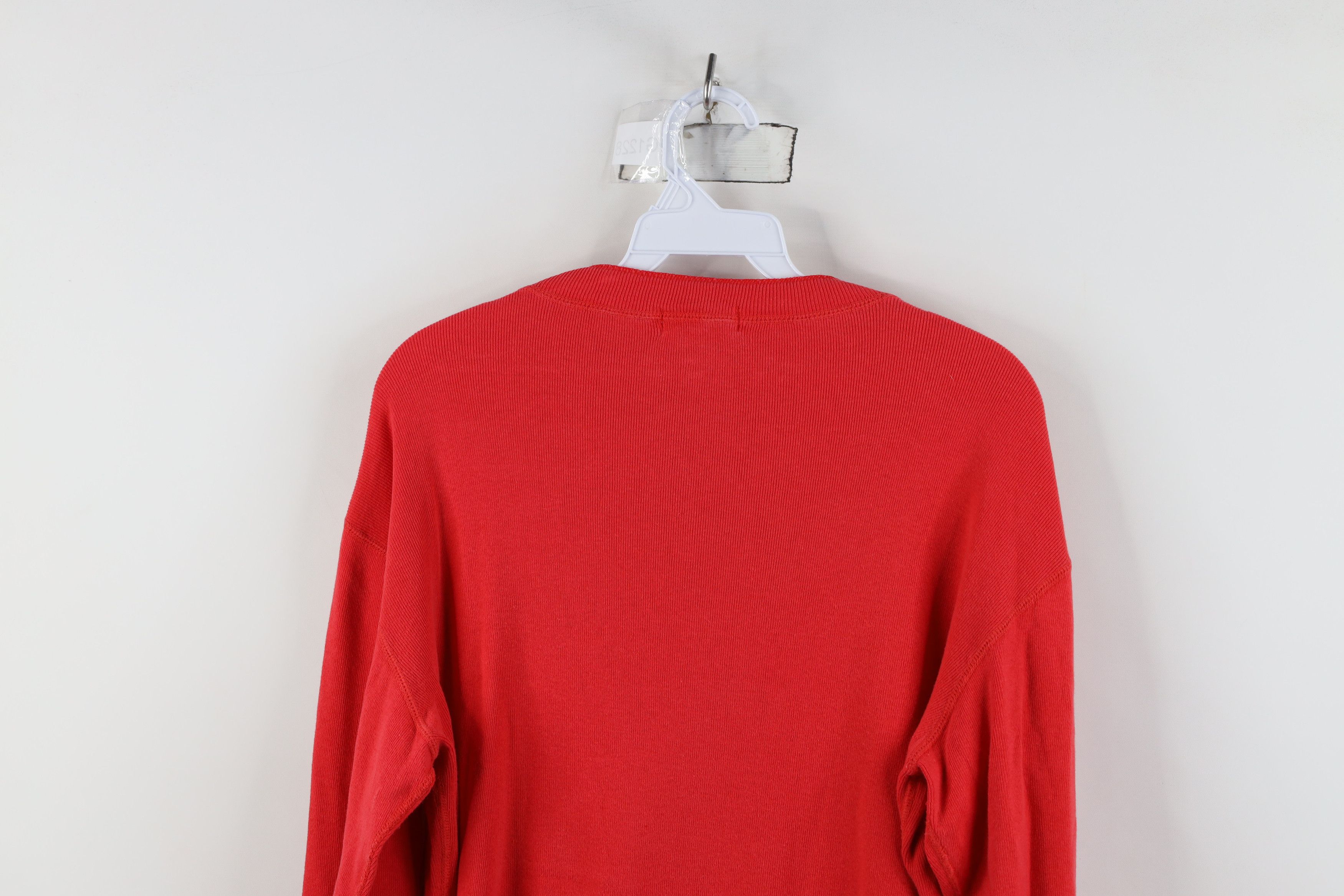 Gap Vintage 80s 90s Gap Ribbed Knit Henley T-Shirt Red Cotton Size US L / EU 52-54 / 3 - 12 Thumbnail