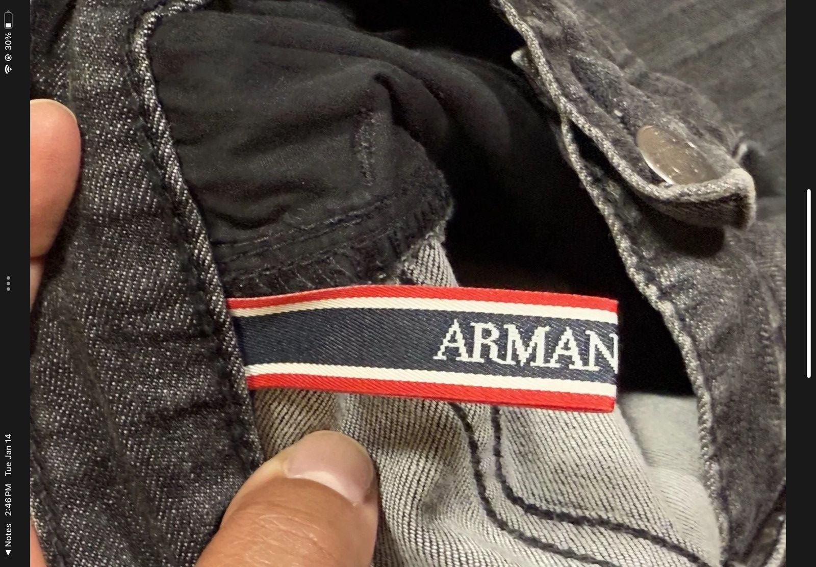 Armani Armani Jeans Men Black Straight Leg 31x31 Size US 31 - 8 Thumbnail