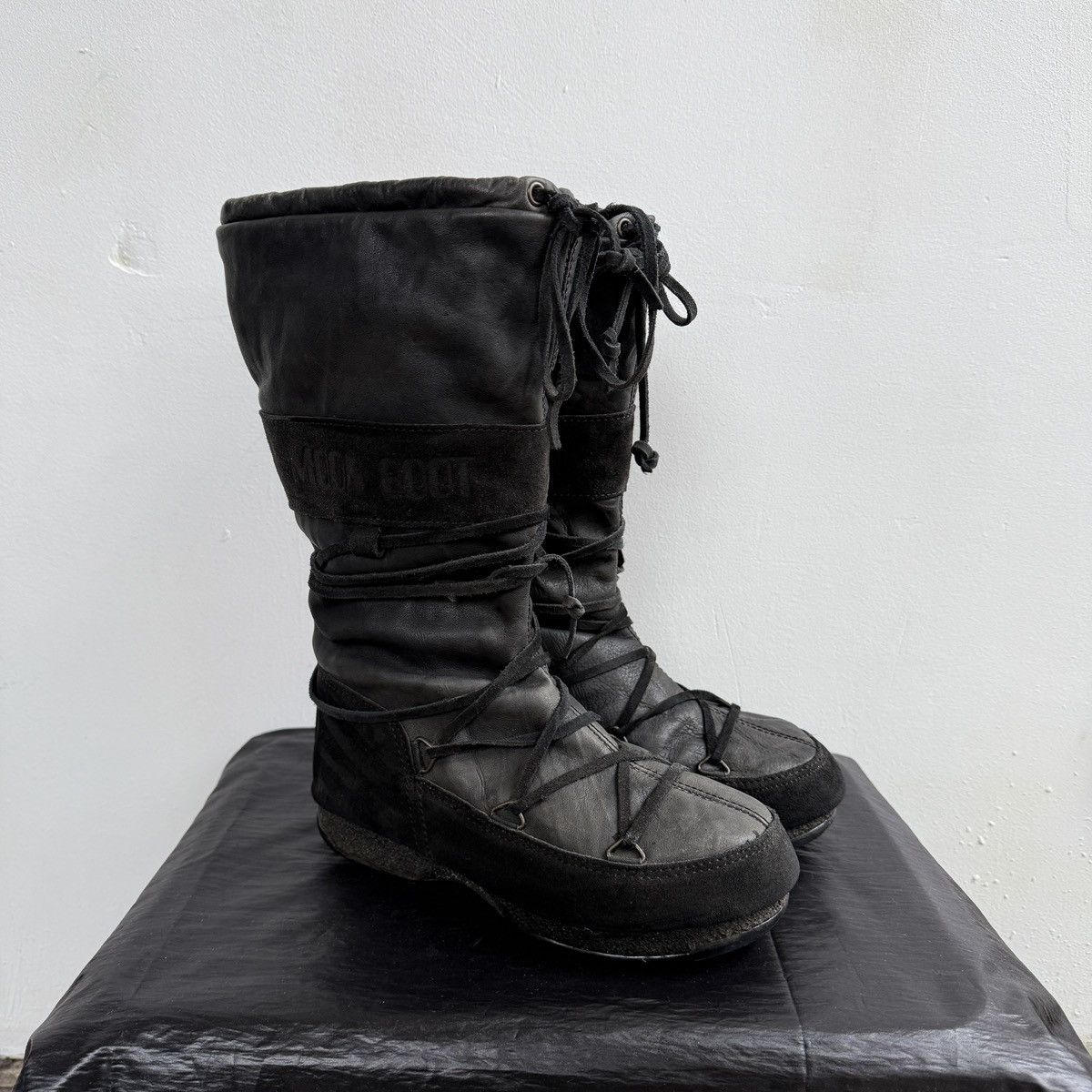 Moon Boot Vintage Tecnika Moon Boots Leather High Lace Up Size US 5.5 / IT 35.5 - 1 Thumbnail