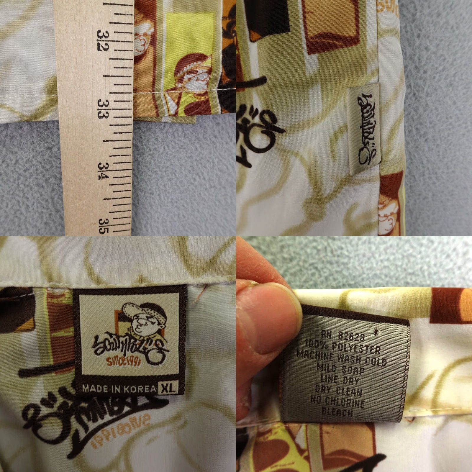 Southpole VINTAGE Southpole Shirt Mens XL White Beige Button Up Hip Hop Graffiti AOP 90s Size US XL / EU 56 / 4 - 8 Thumbnail