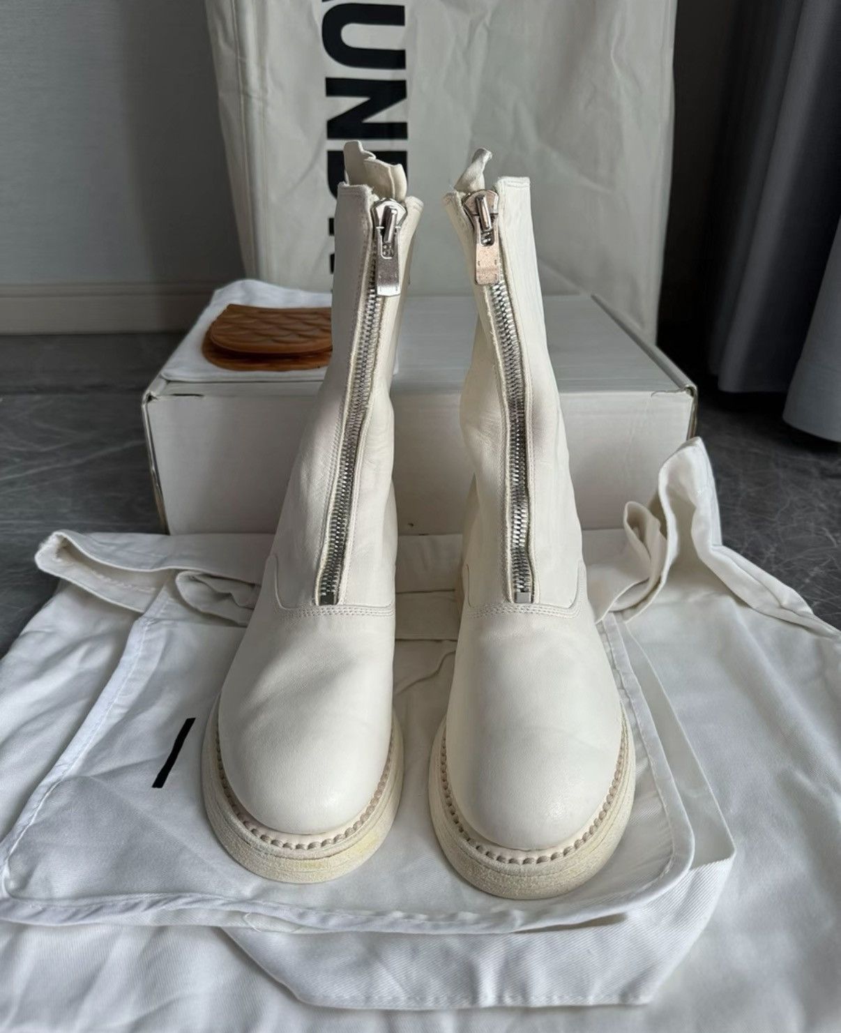 Guidi GUIDI 310WZ White Front Zip Mid-Calf Boots K6 | Grailed