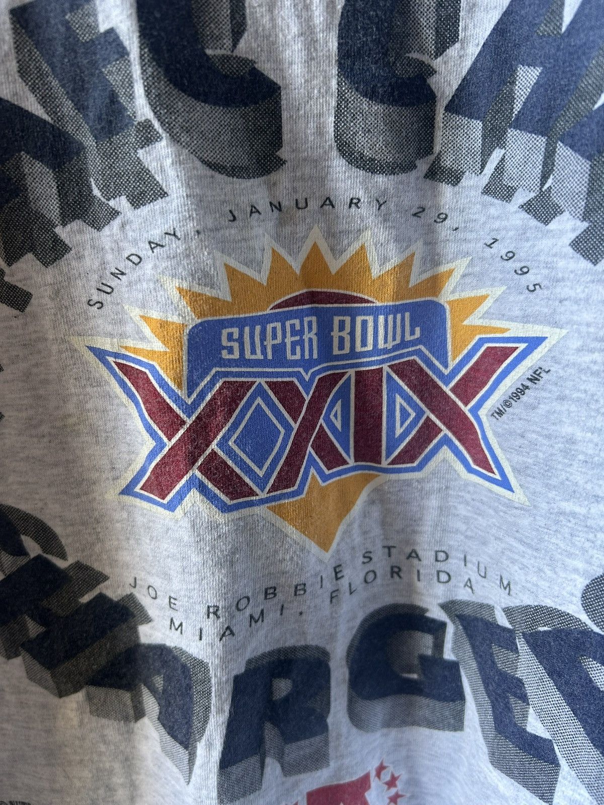 Nutmeg Vintage 1995 NFL Super Bowl XXIX San Diego Chargers Shirt Size US XL / EU 56 / 4 - 3 Thumbnail