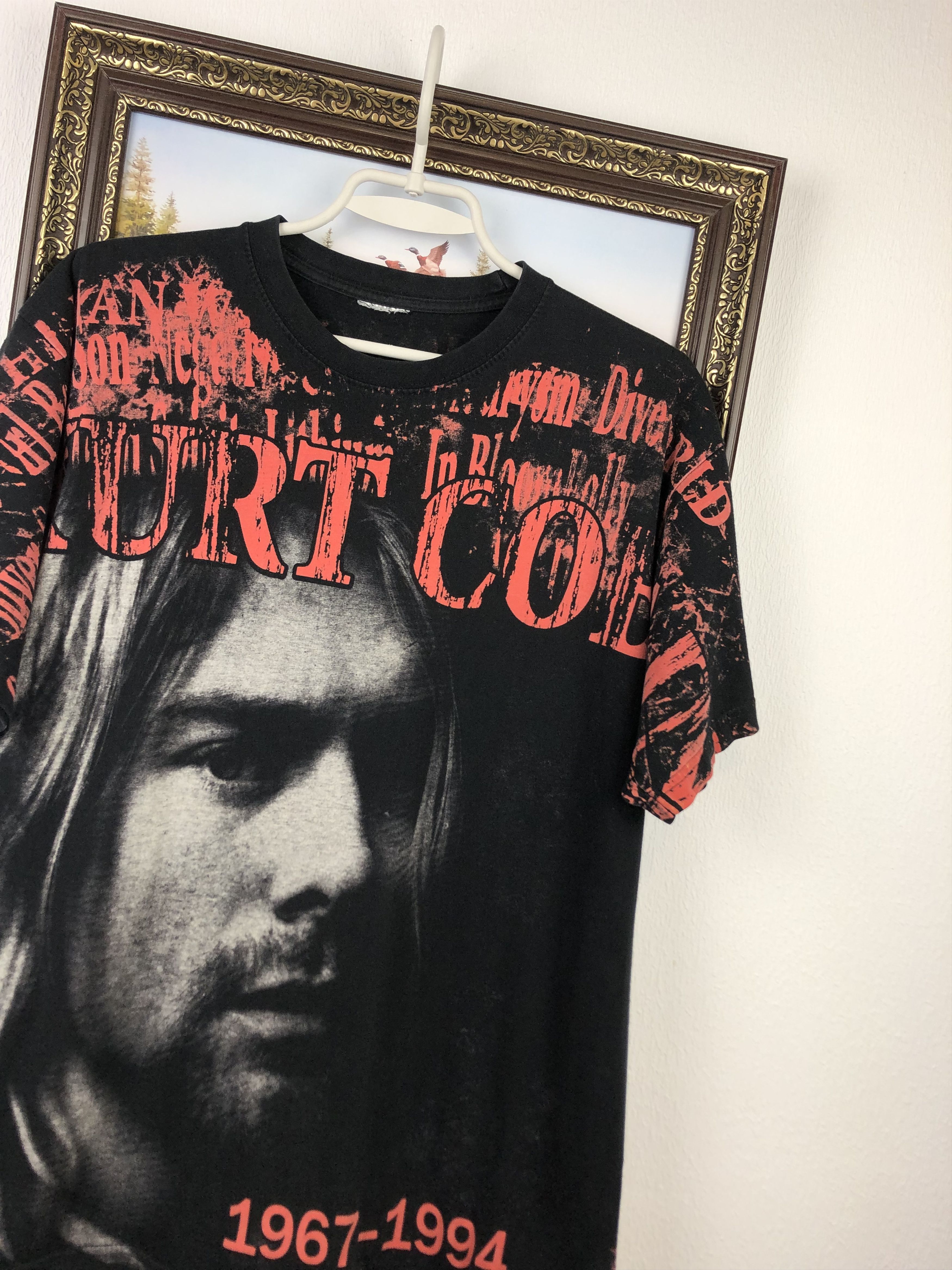 Band Tees Vintage Over Print Curt Cobain Tee Shirt Band Rare Black Size US M / EU 48-50 / 2 - 4 Thumbnail